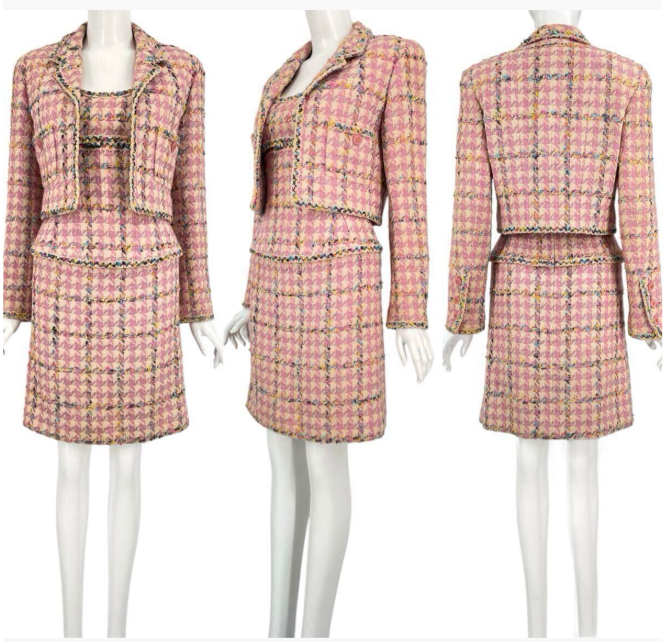 Vintage Chanel 1994P Pink Tweed Set