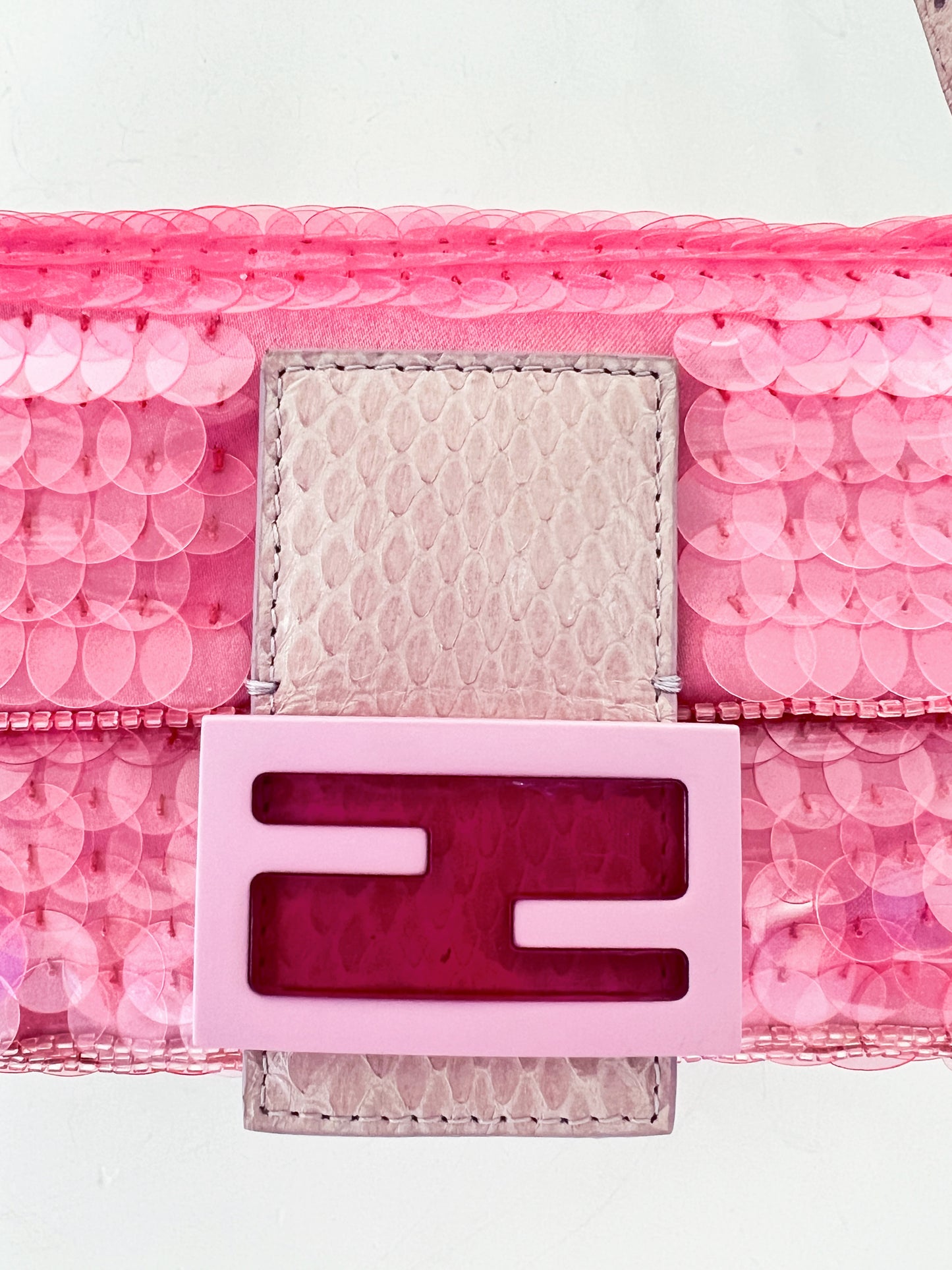 Fendi Pink Sequins Baguette