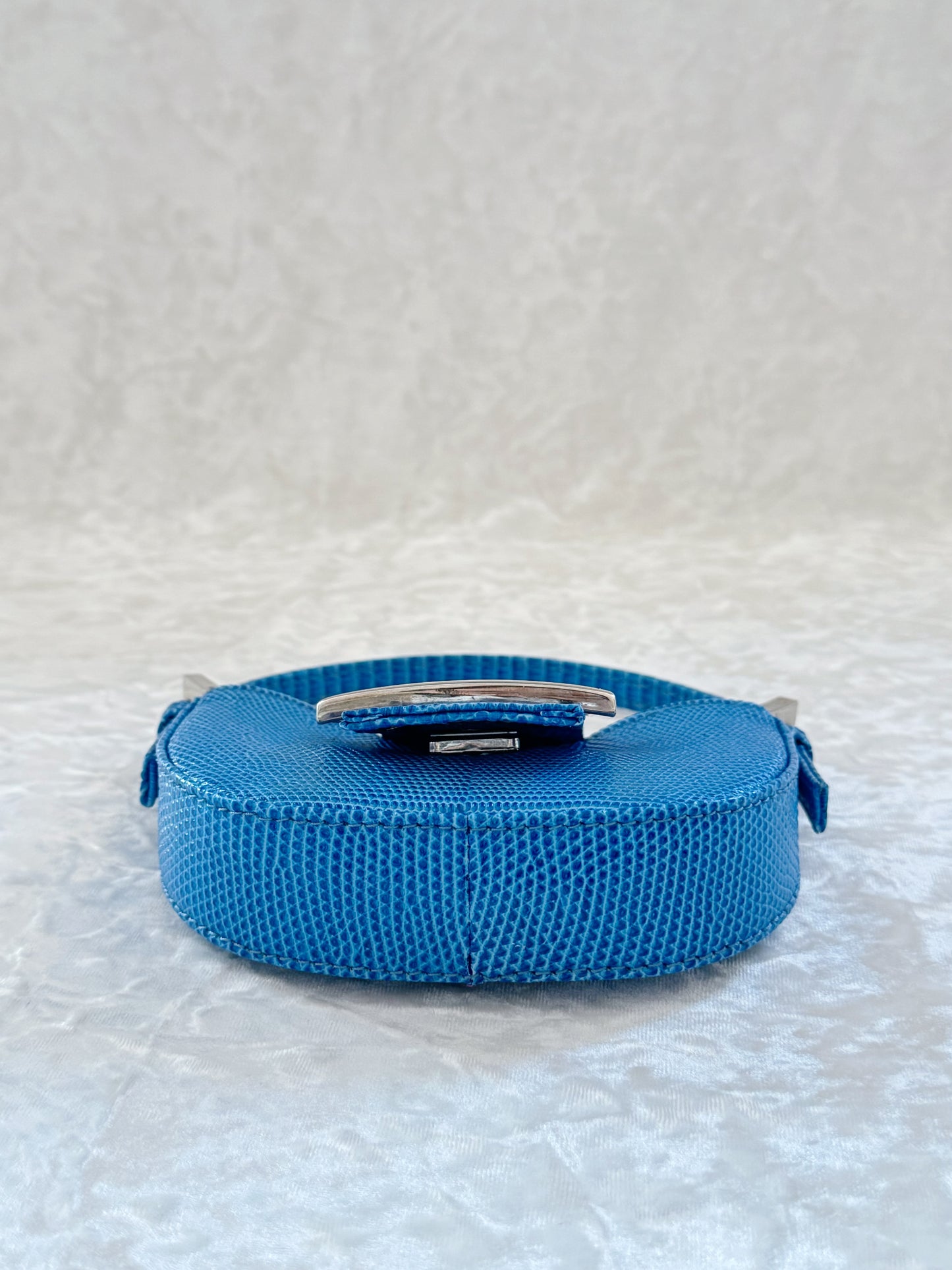 Fendi Blue Lizard Croissant Bag