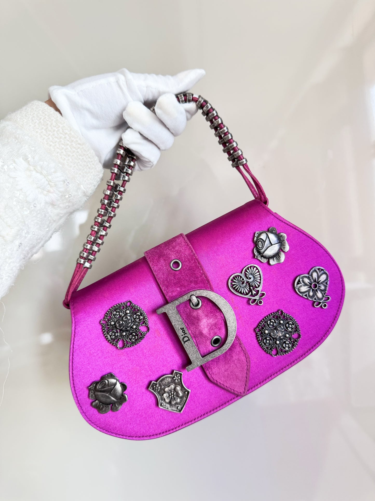 Christian Dior Pink Silk Batch Bag