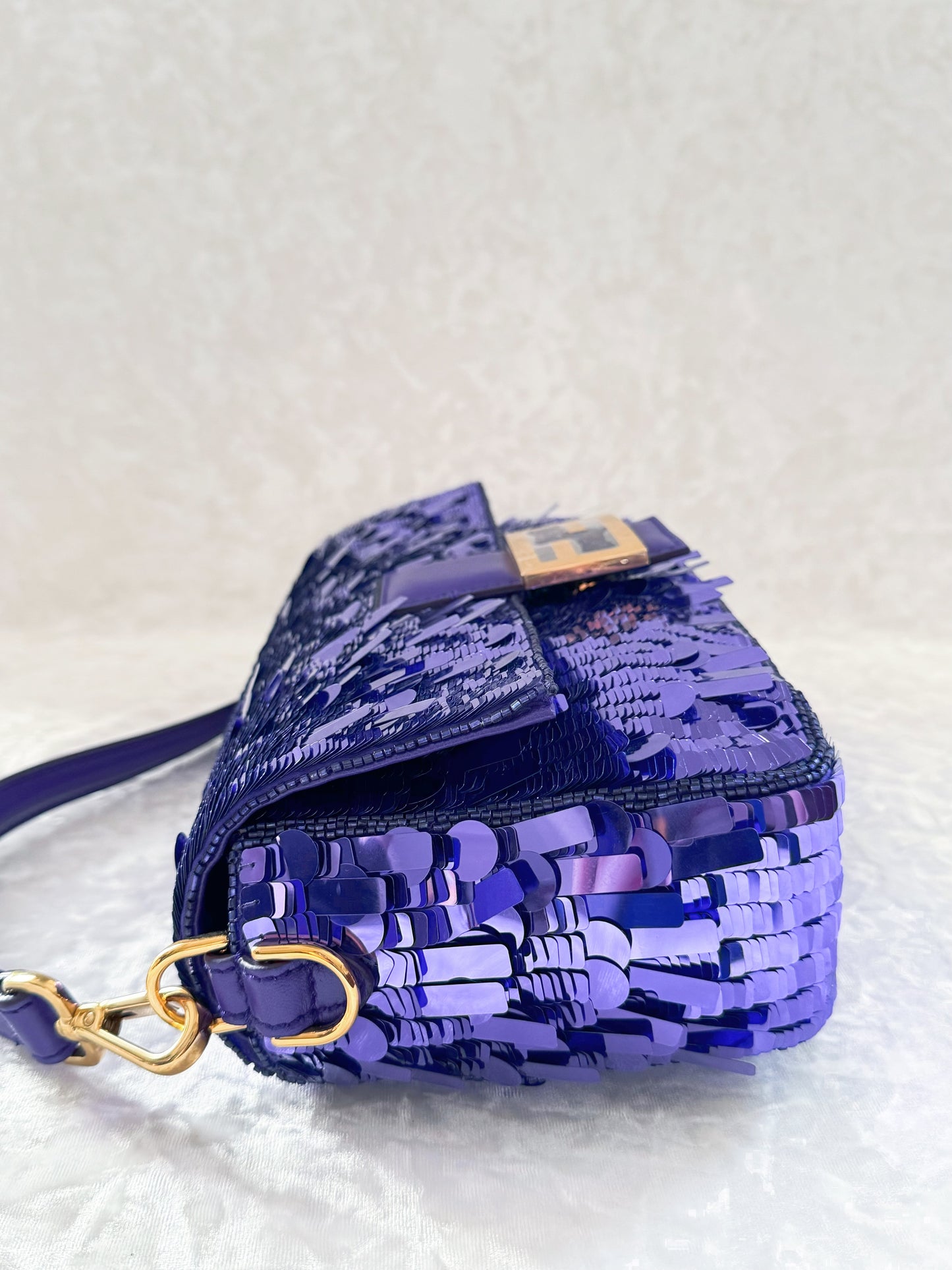 Fendi Re-Edition Purple Sequins Baguette