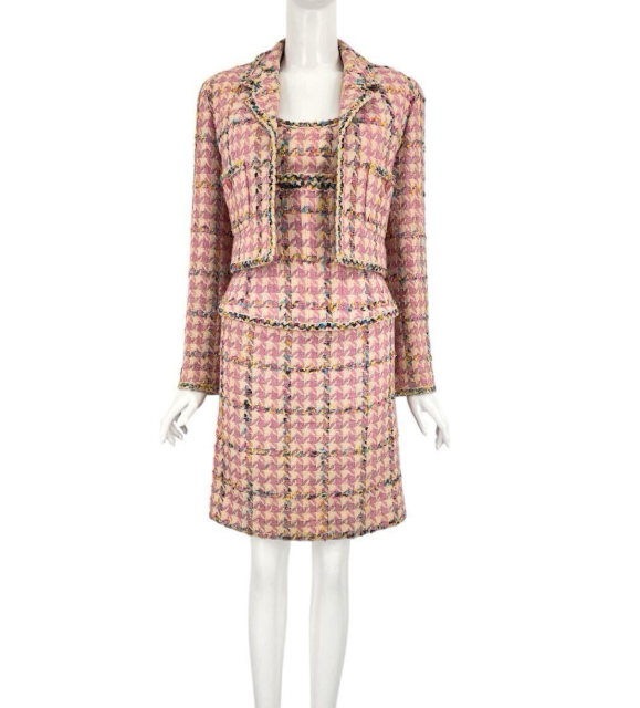 Vintage Chanel 1994P Pink Tweed Set