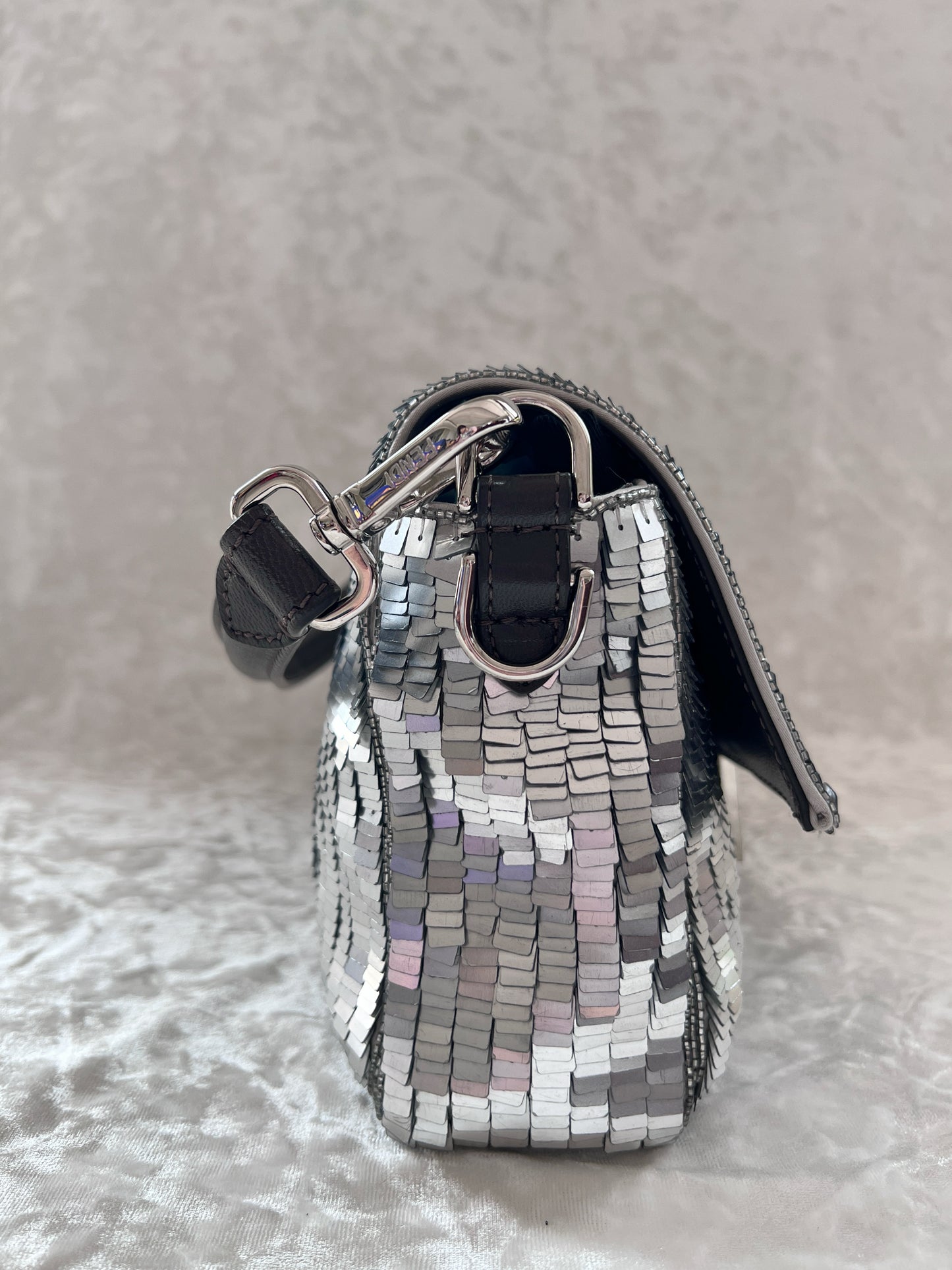 Fendi Sliver Sequins Re-Edition Baguette