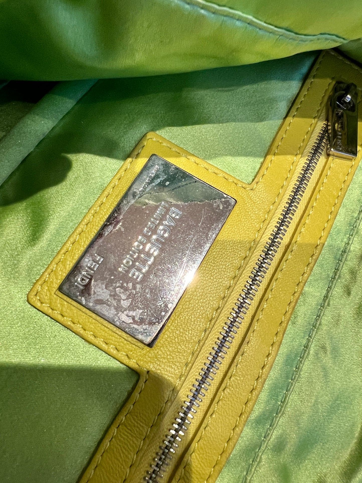 Fendi Yellow Beaded Baguette