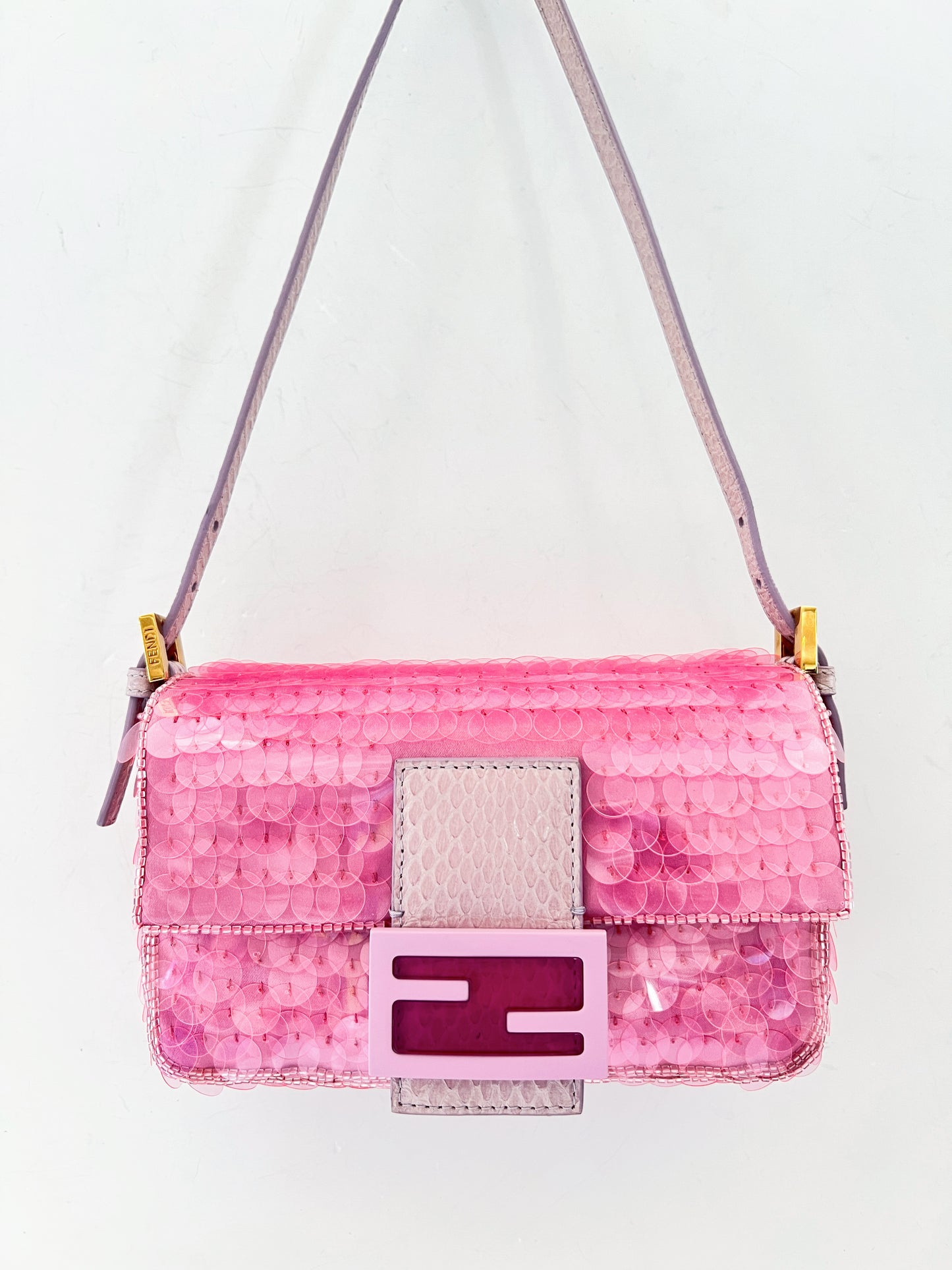 Fendi Pink Sequins Baguette