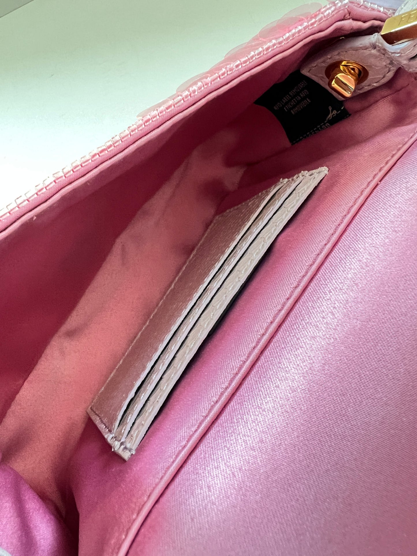 Fendi Pink Sequins Baguette