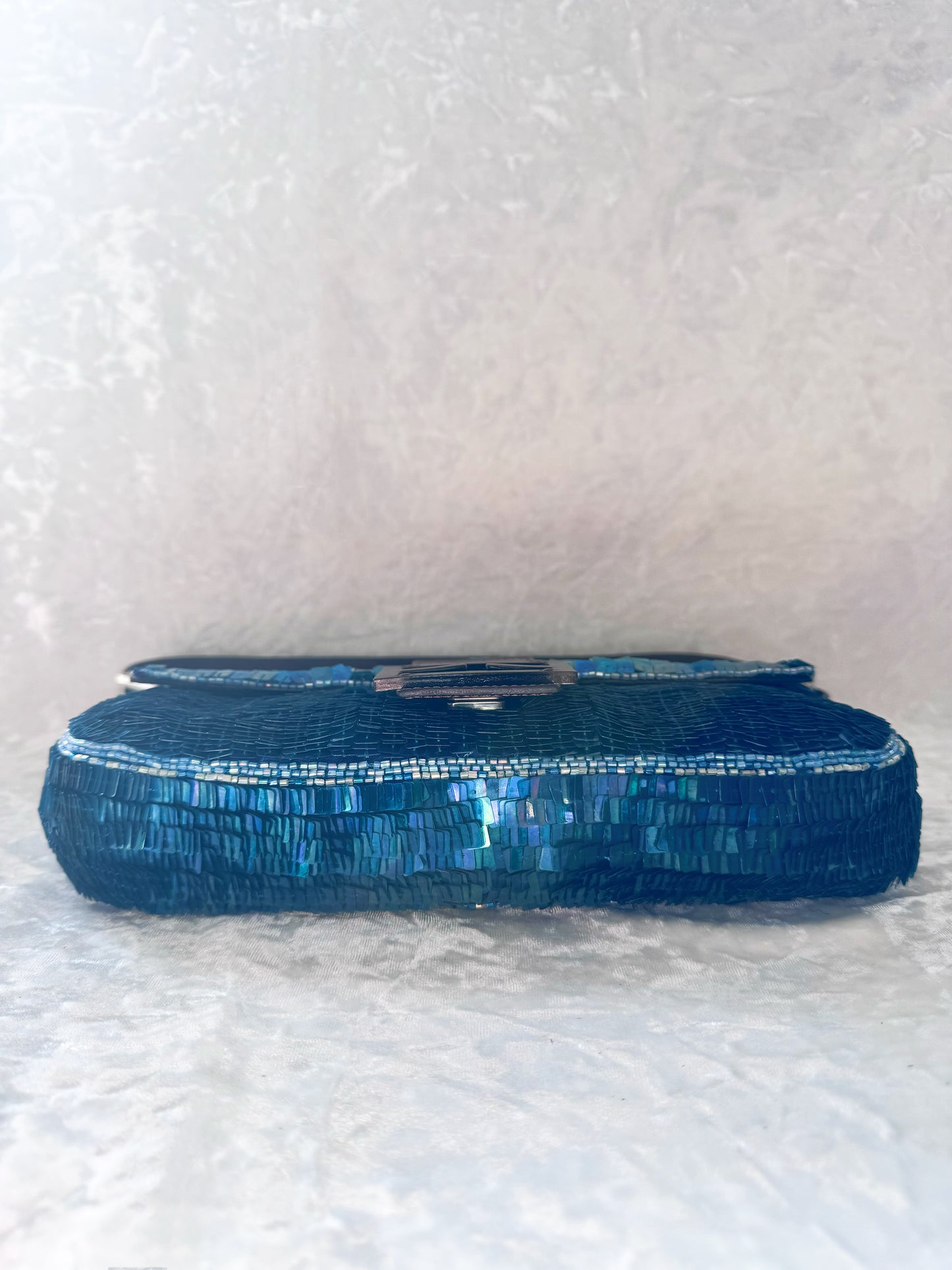 Fendi Blue Sequins Baguette