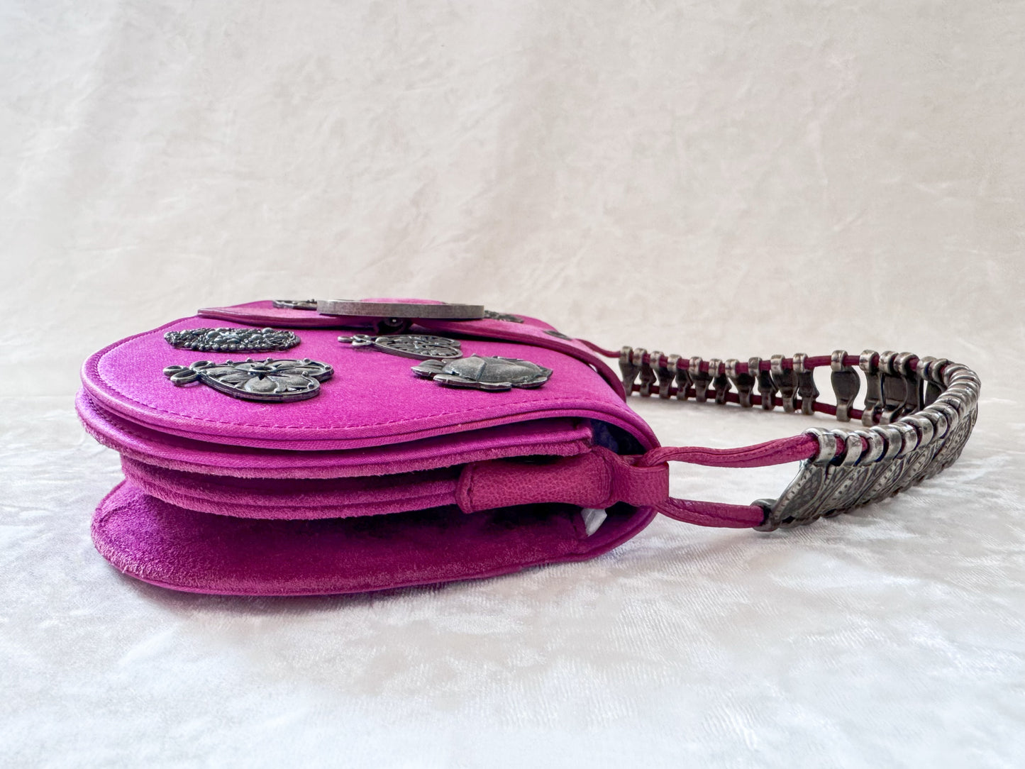 Christian Dior Pink Silk Batch Bag
