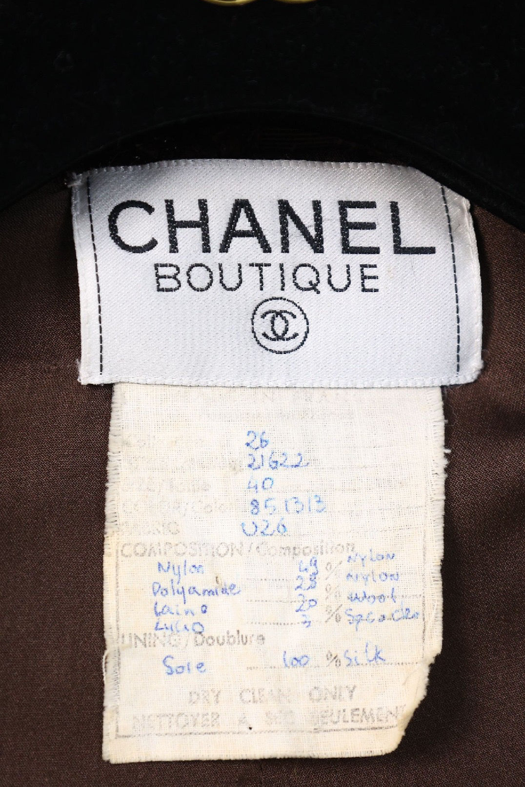 Vintage Chanel 1989 Brown Tweed Jacket