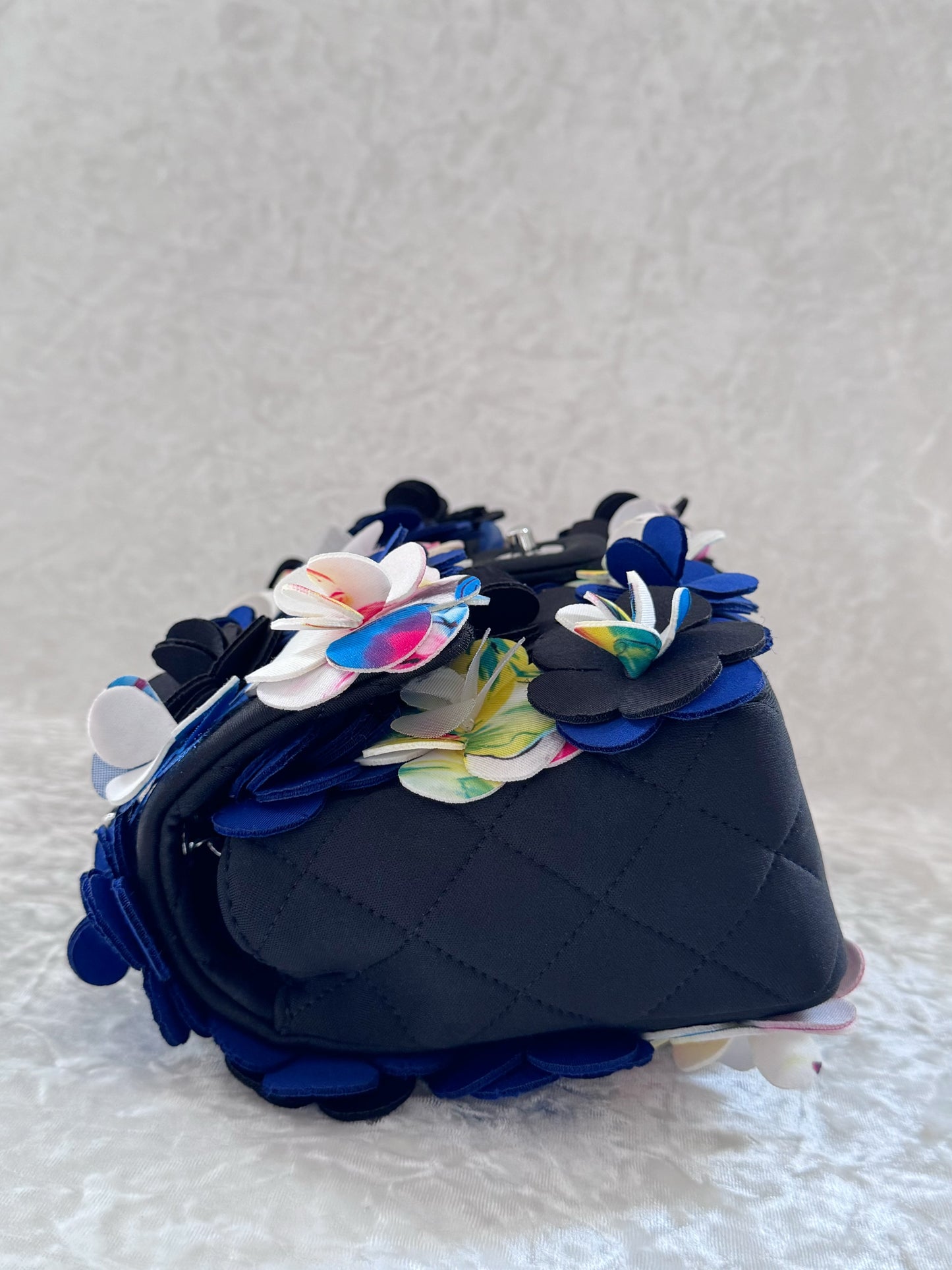 Chanel Resort 2015 Runway Neoprene Camelia Single Flap