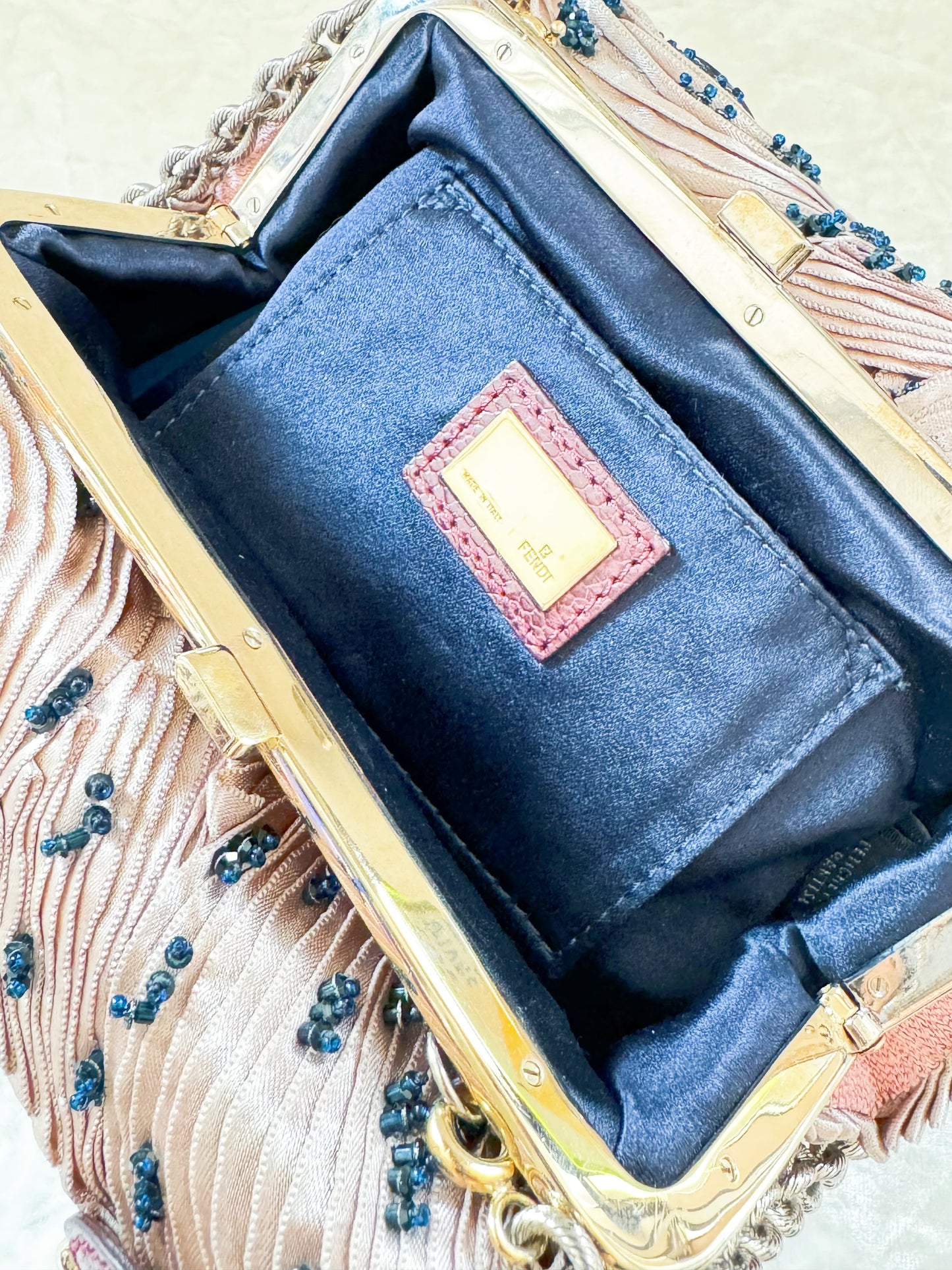 Fendi 2006 Satin Biancaneve Beaded Bag