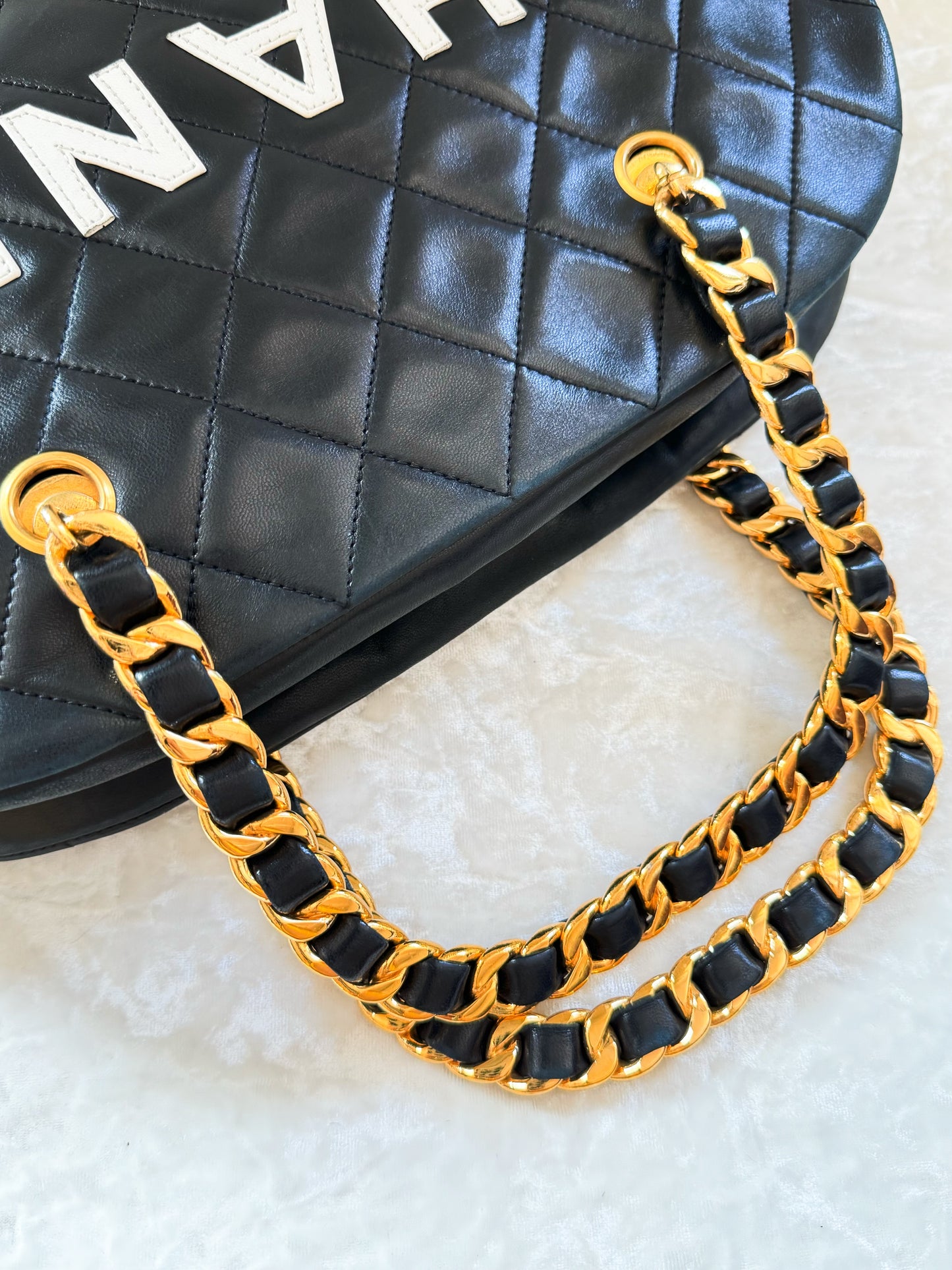 Vintage Chanel 1992 Logo Bowling Bag