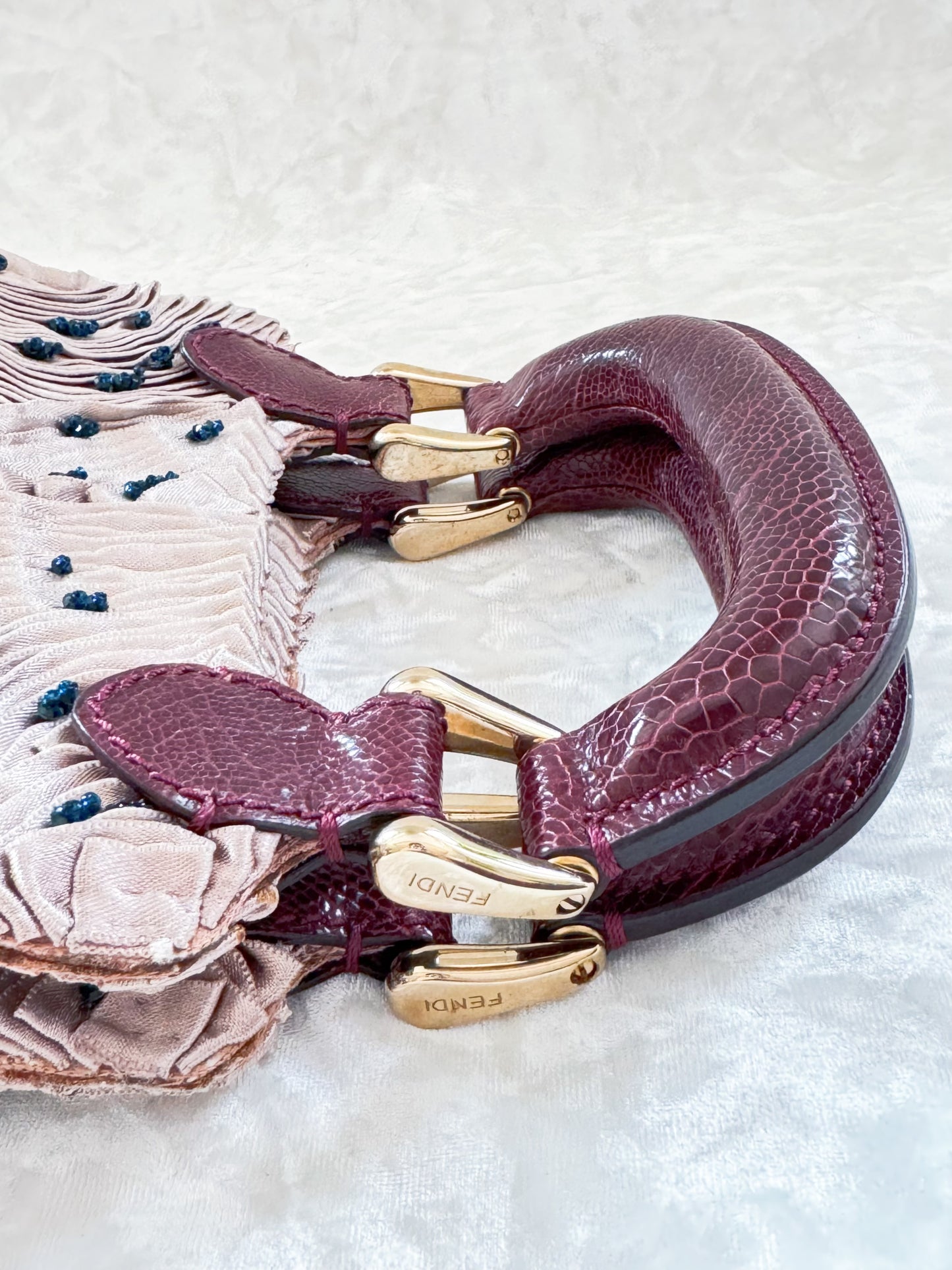 Fendi 2006 Satin Biancaneve Beaded Bag