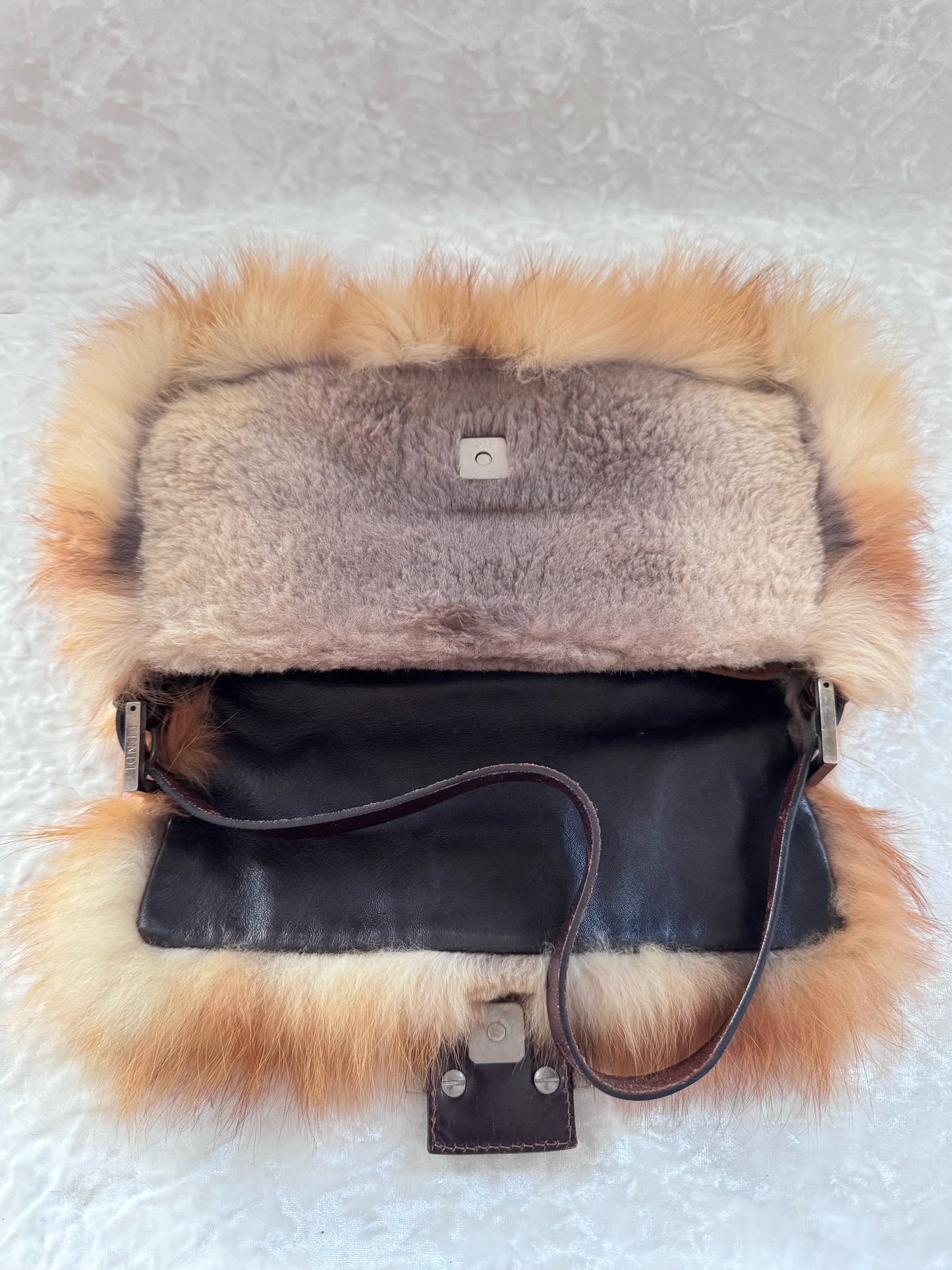 Fendi Rabbit & Fox Fur Baguette