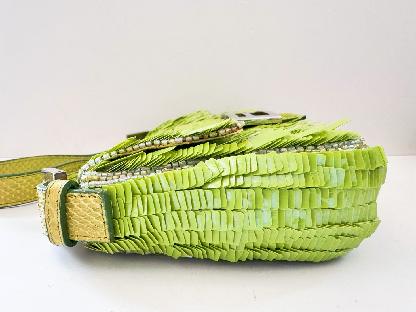 Fendi Green Sequin baguette