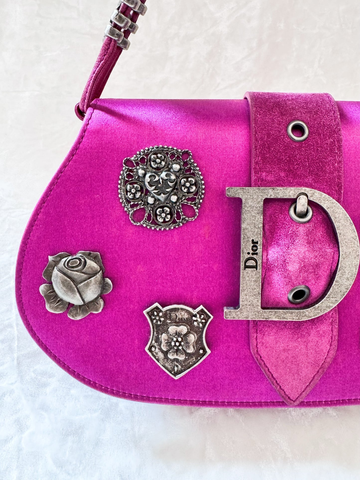 Christian Dior Pink Silk Batch Bag