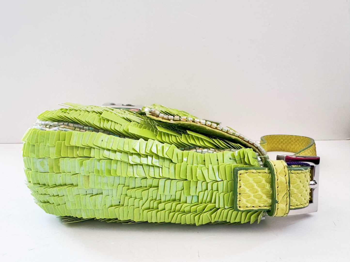 Fendi Green Sequin baguette