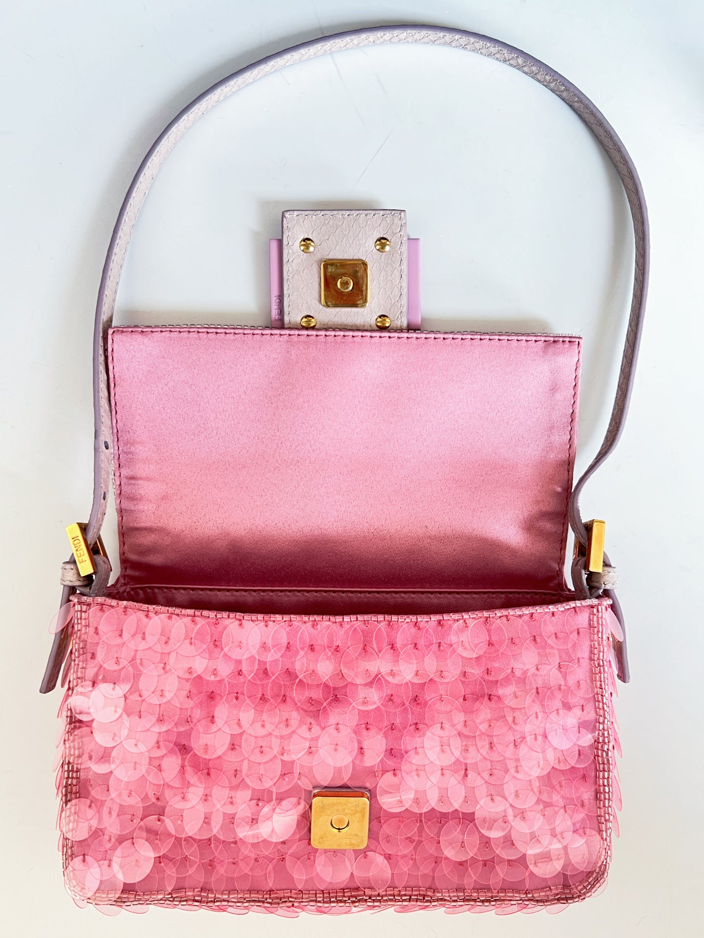 Fendi Pink Sequins Baguette