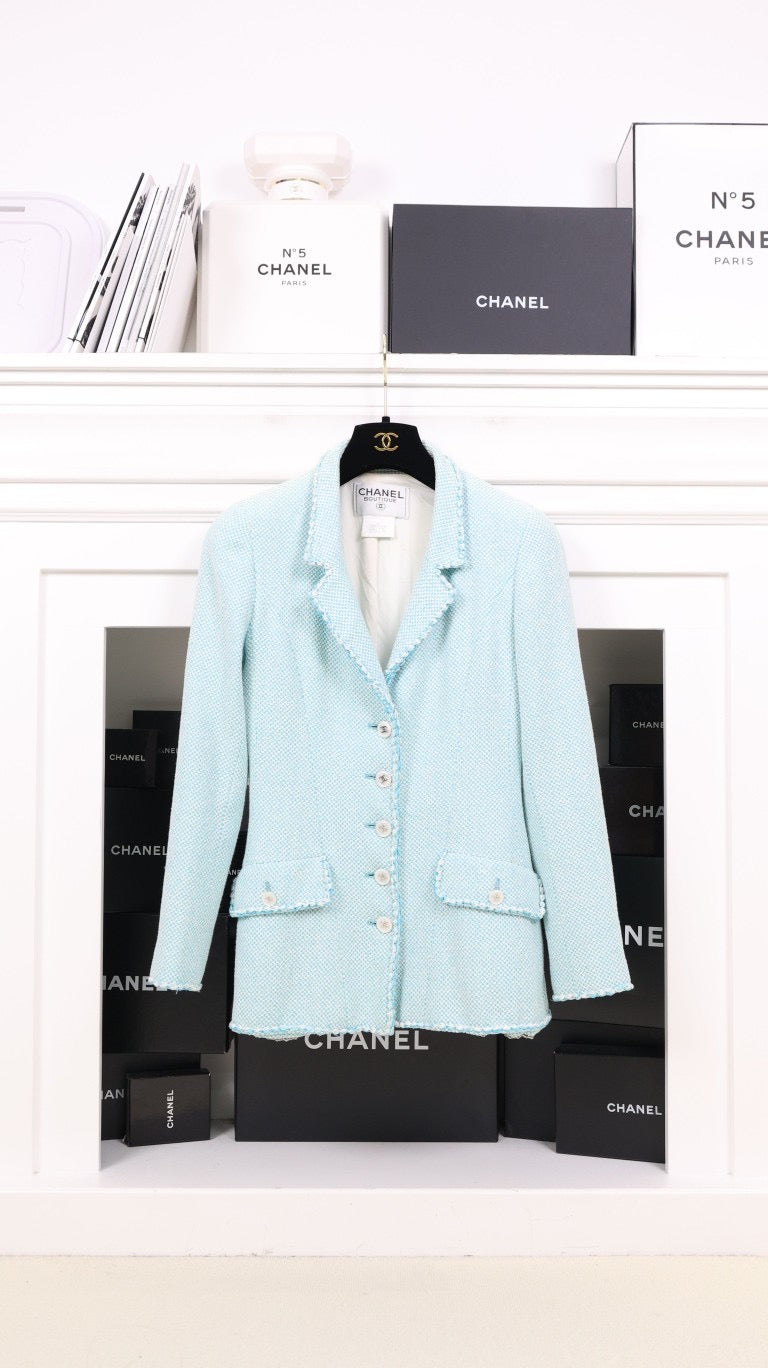 Vintage Chanel 97P Baby Blue Shell Button Set