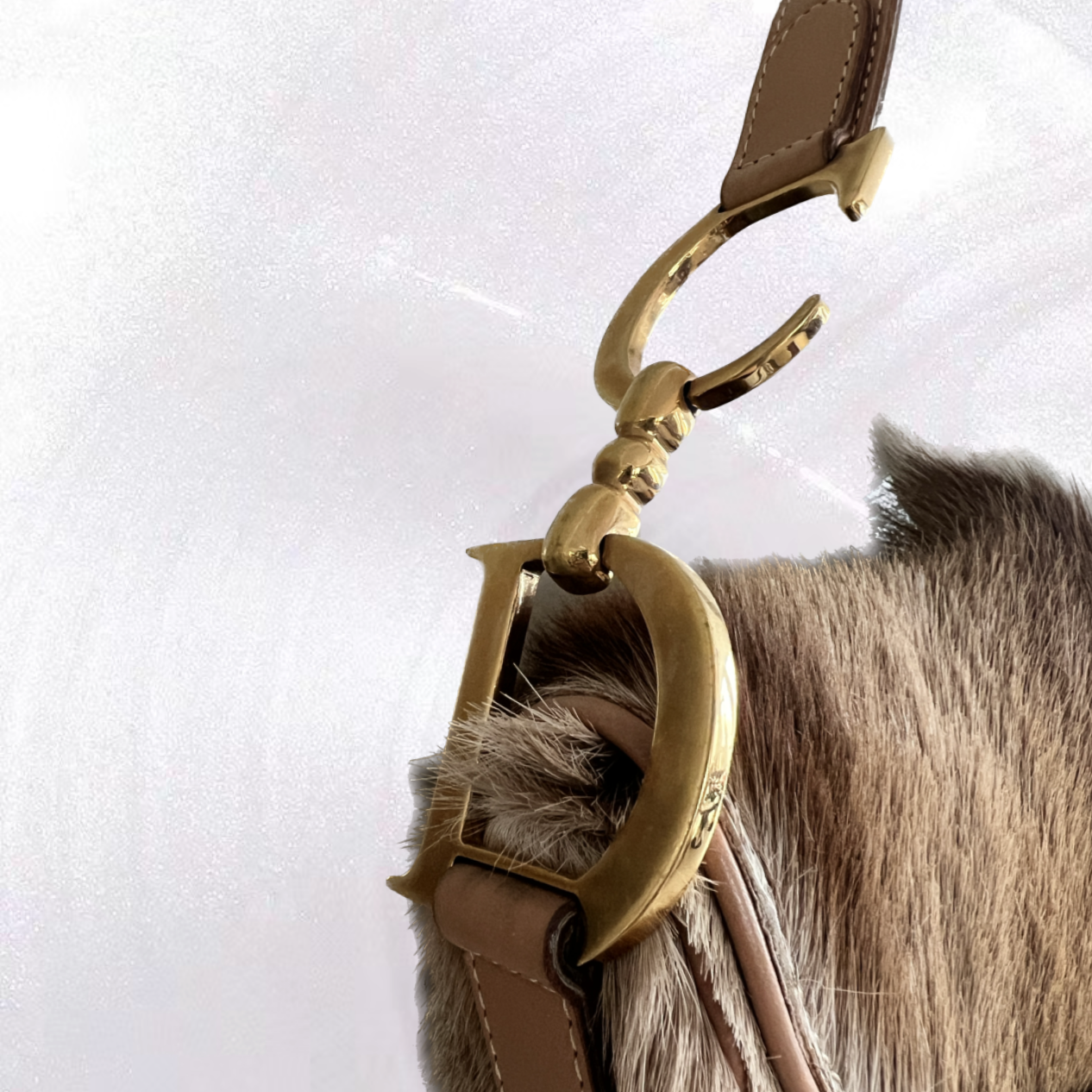 Christian Dior Mohawk Fur Saddle Bag