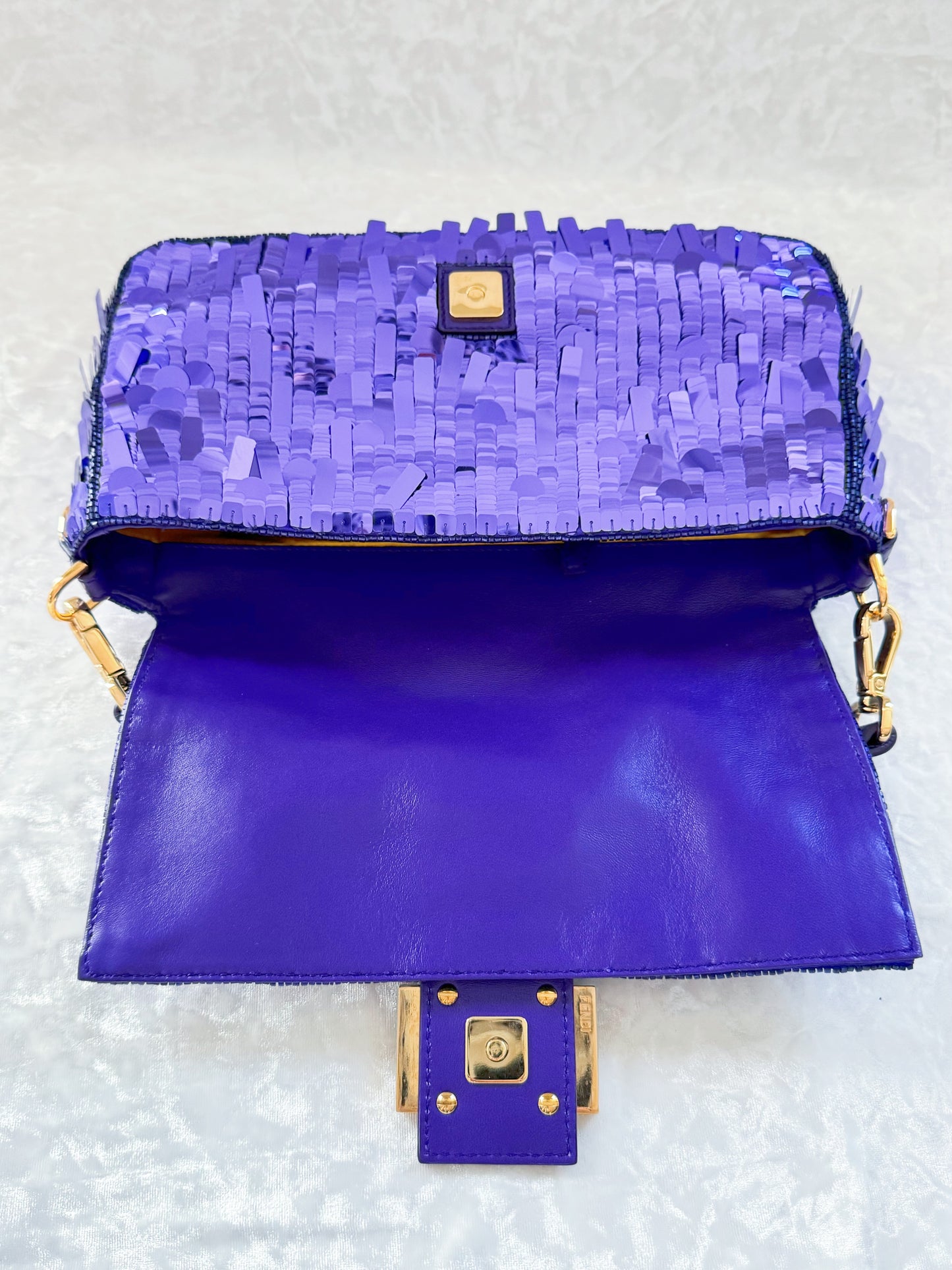 Fendi Re-Edition Purple Sequins Baguette