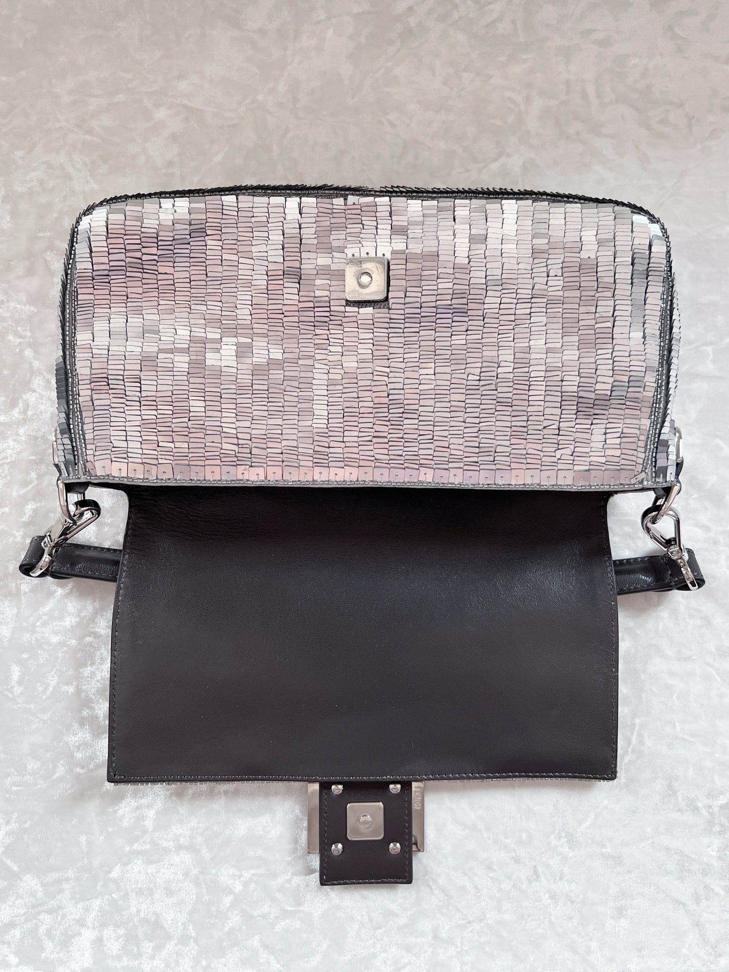 Fendi Sliver Sequins Re-Edition Baguette