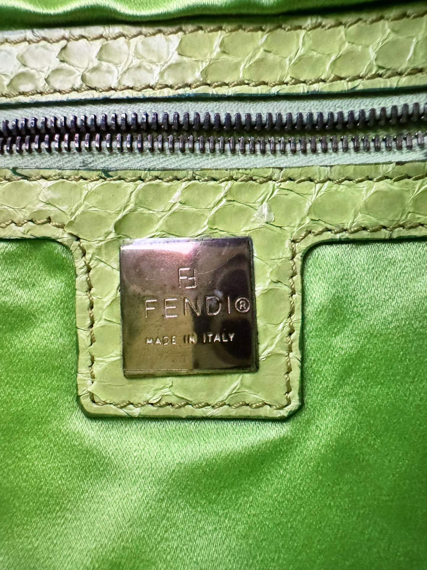 Fendi Green Sequin baguette