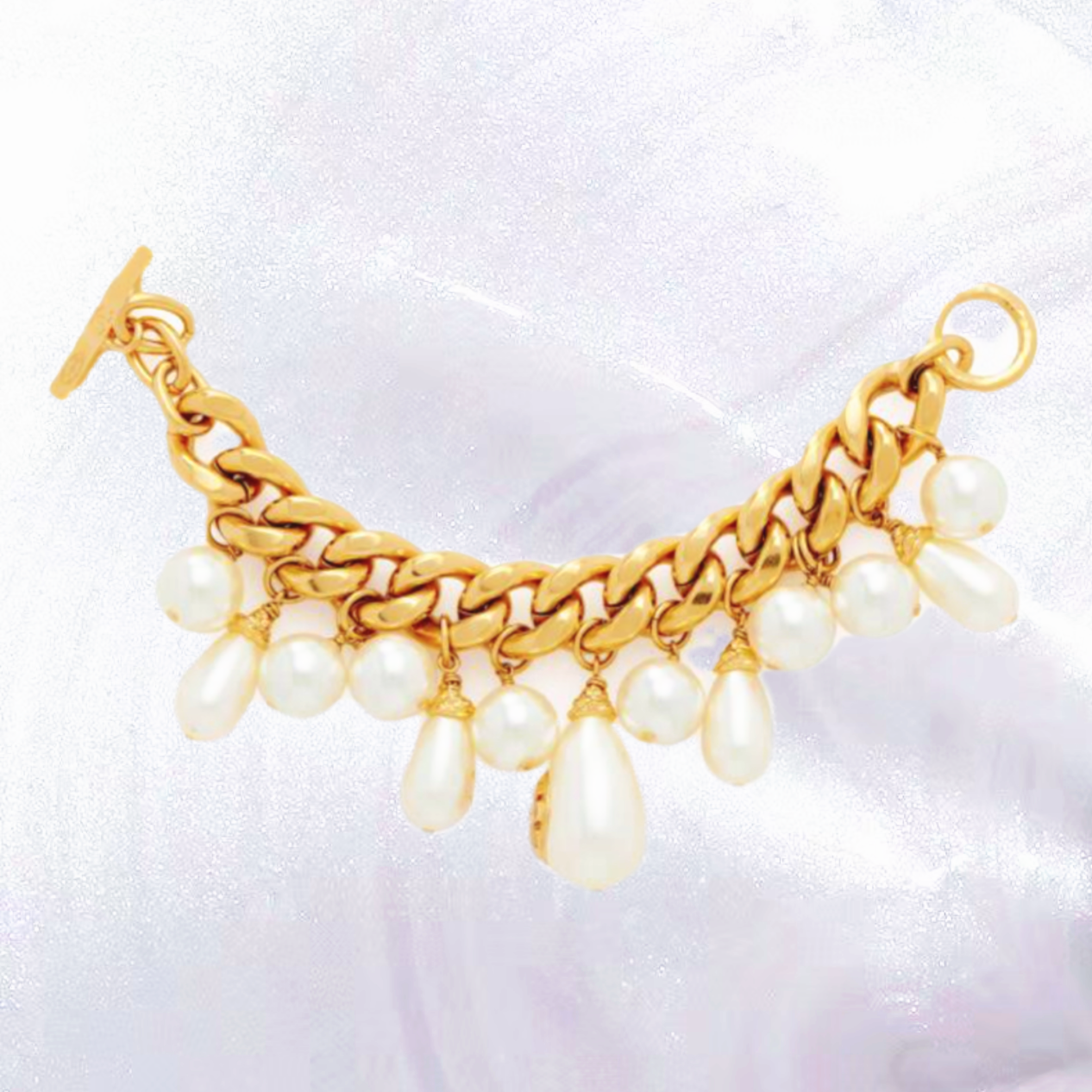 Vintage Chanel 2020 Tear Drop Pearl Bracelet