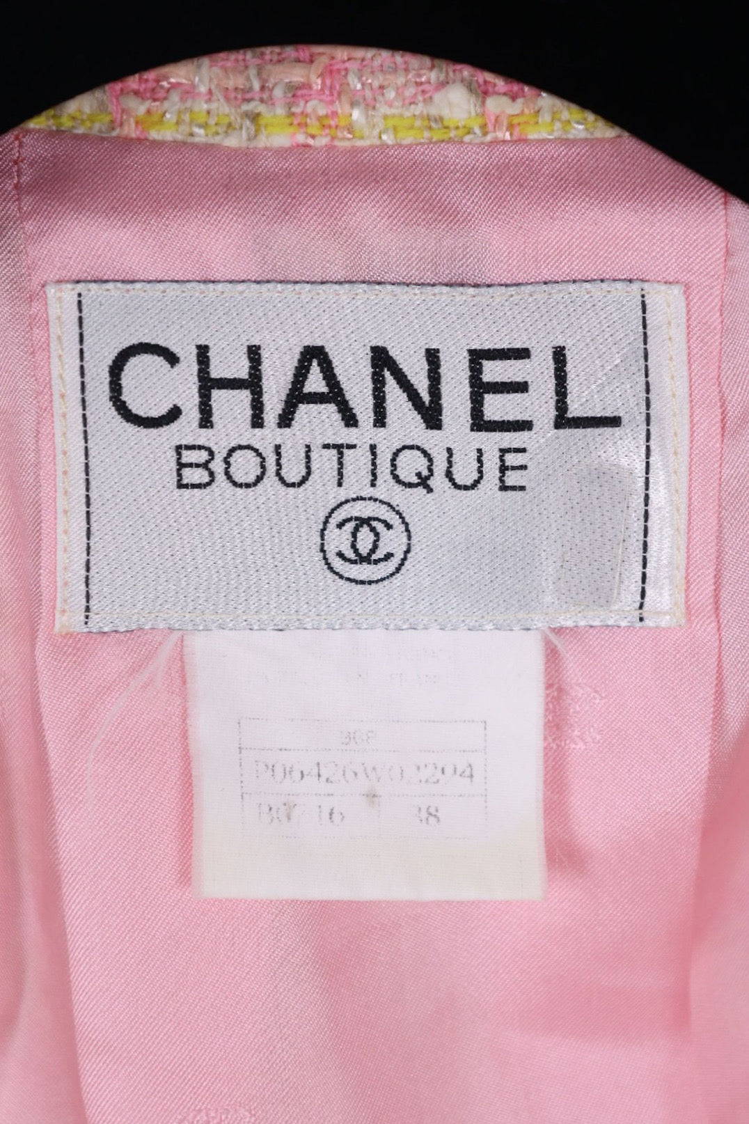Vintage Chanel 96P Yellow Pink Grid Set
