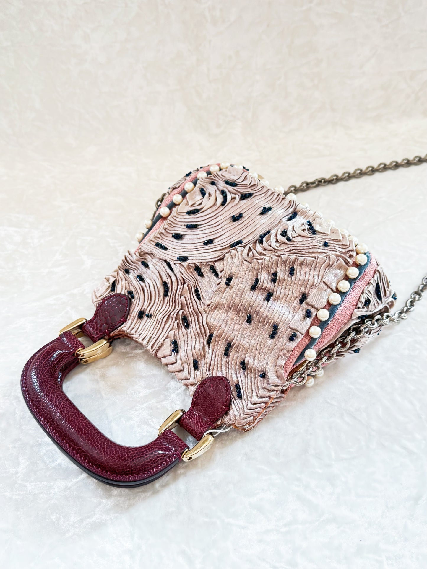 Fendi 2006 Satin Biancaneve Beaded Bag