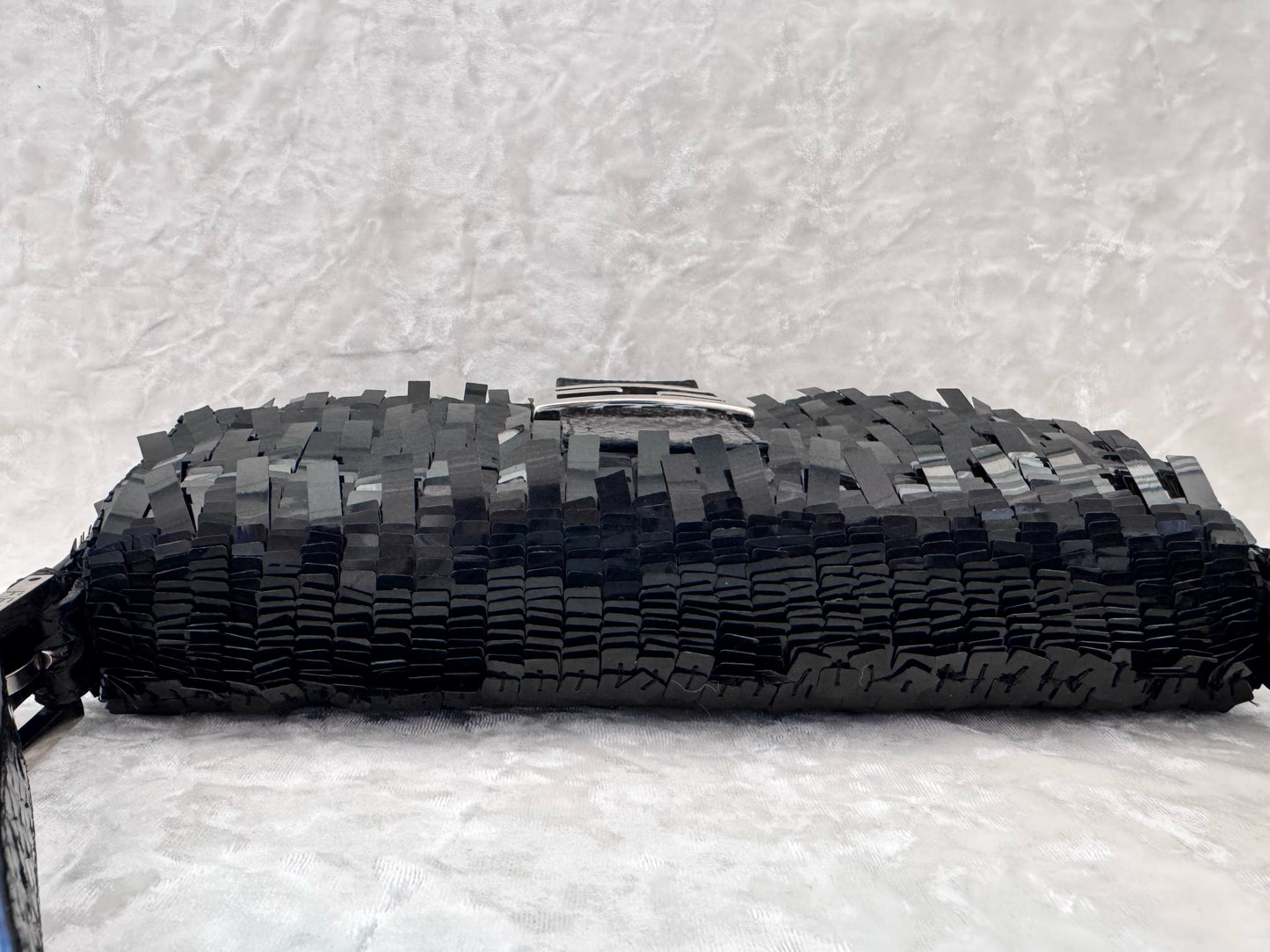 Fendi Black Sequins Baguette