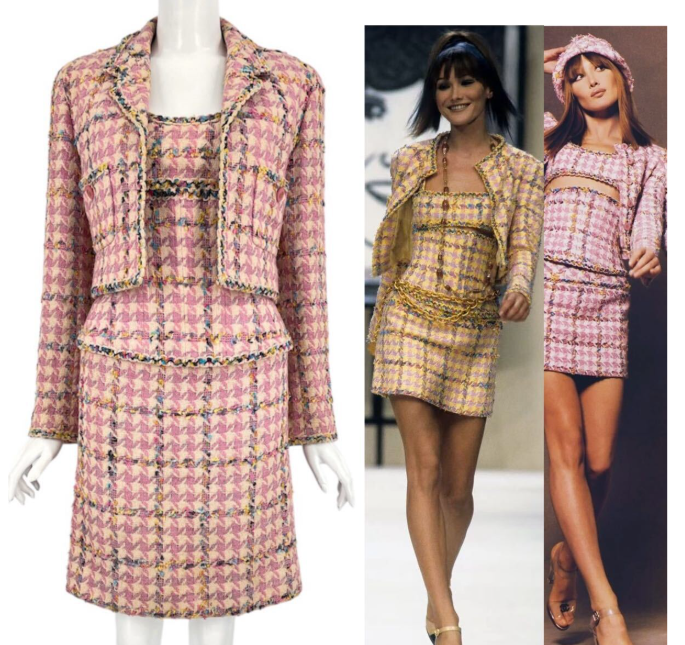 Vintage Chanel 1994P Pink Tweed Set