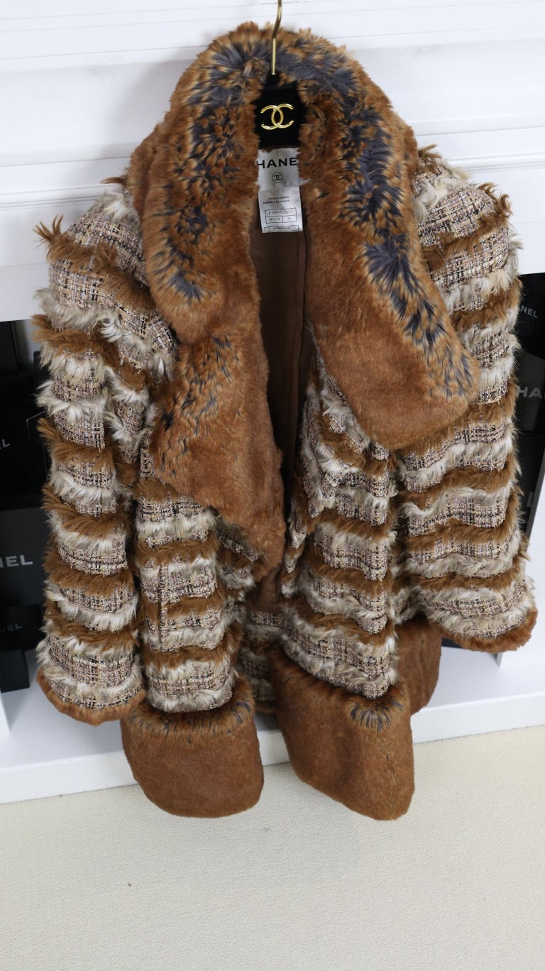 Chanel 10AW Runway Faux Fur Coat