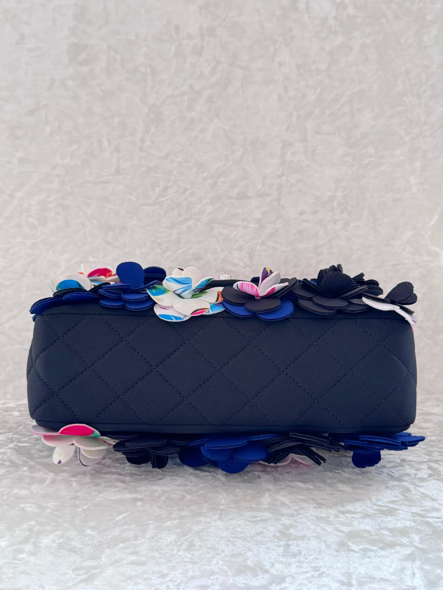 Chanel Resort 2015 Runway Neoprene Camelia Single Flap