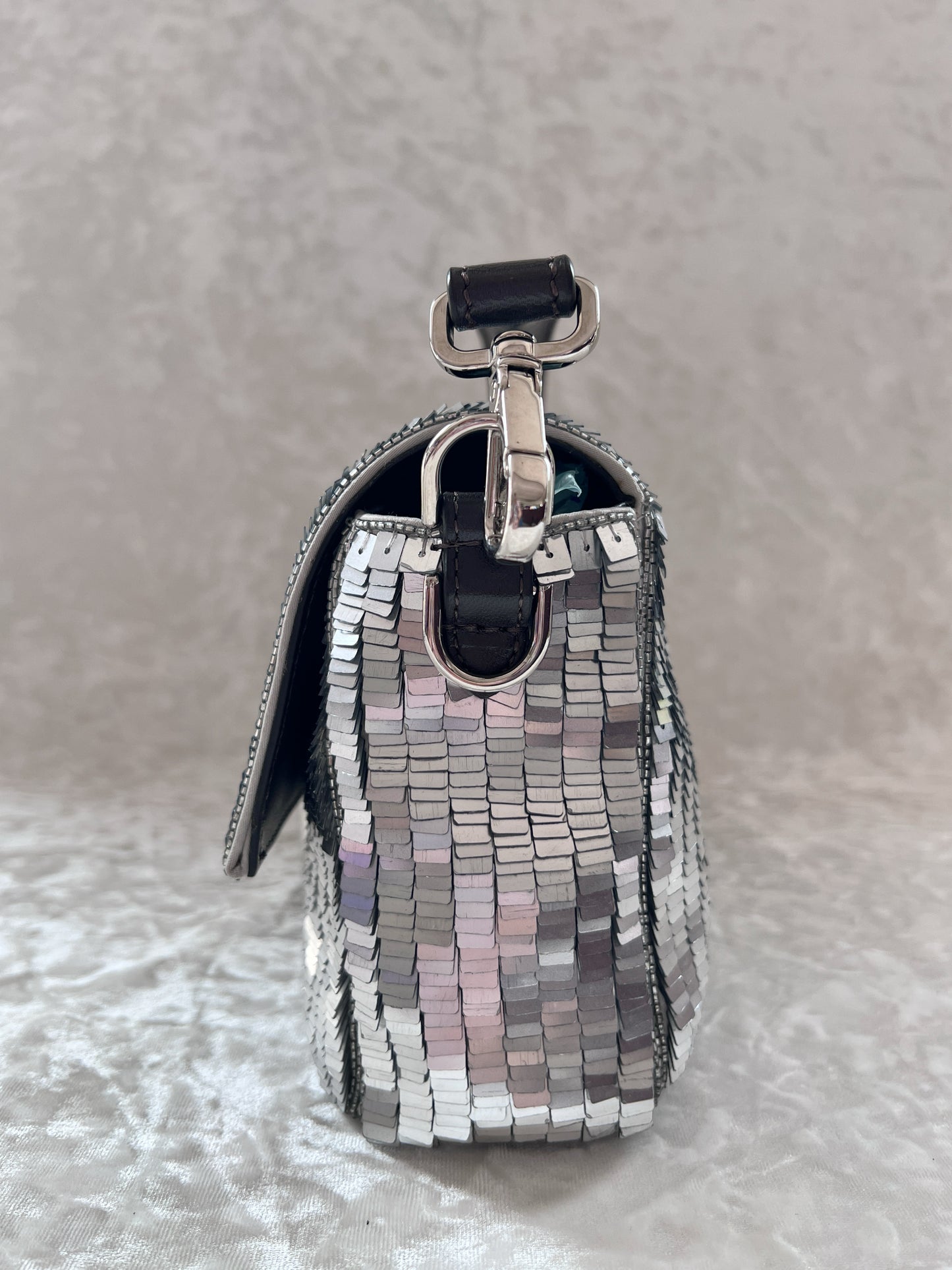 Fendi Sliver Sequins Re-Edition Baguette