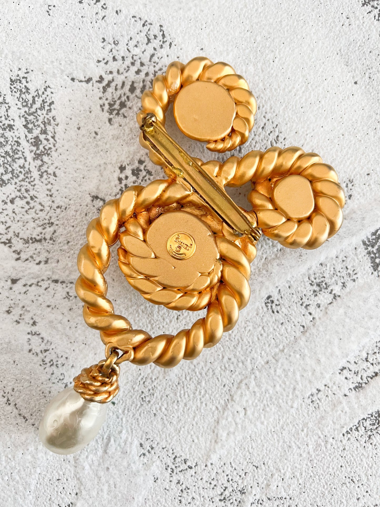 Vintage Chanel 1990 Runway XL Pearls Brooch