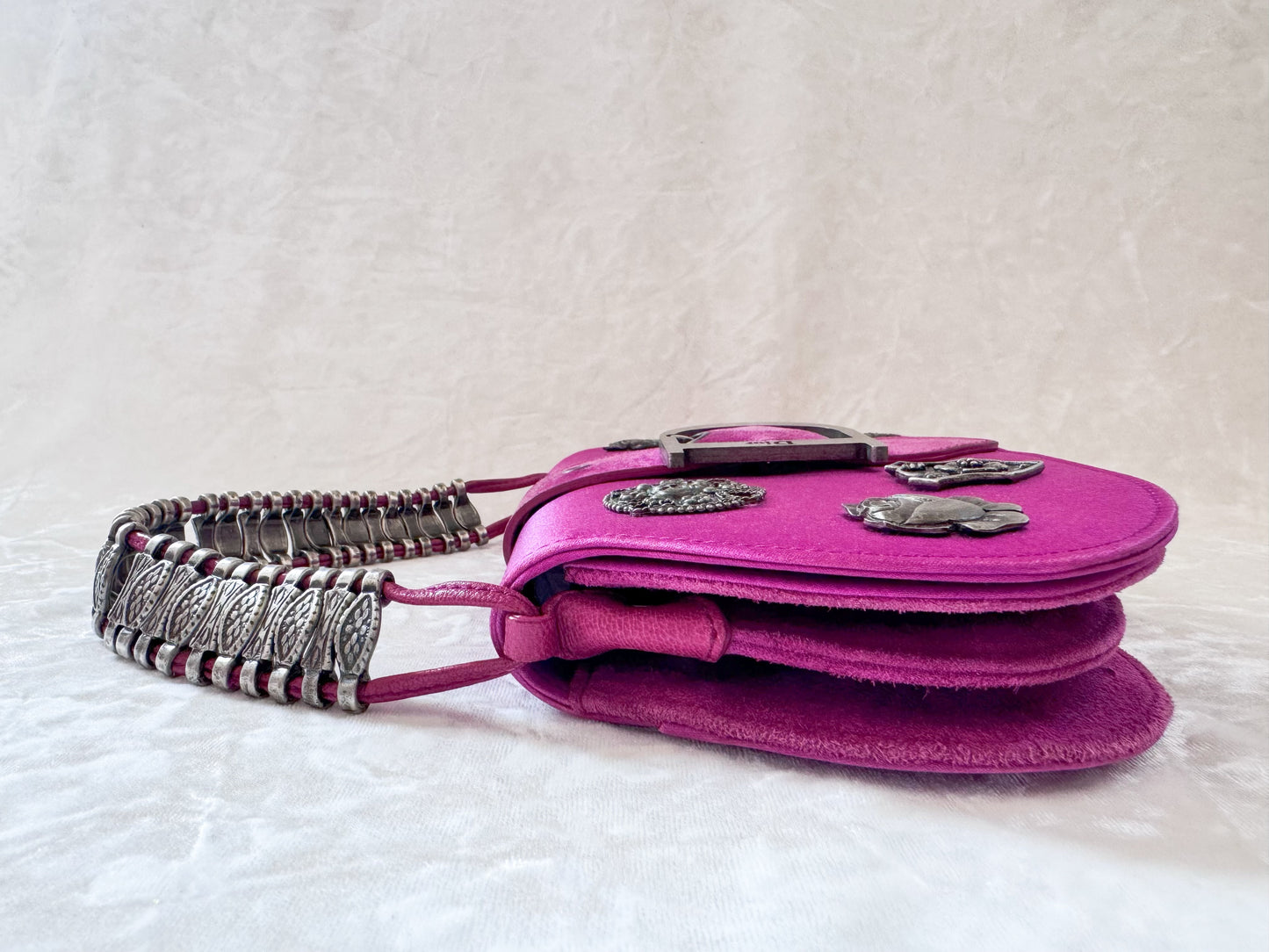 Christian Dior Pink Silk Batch Bag