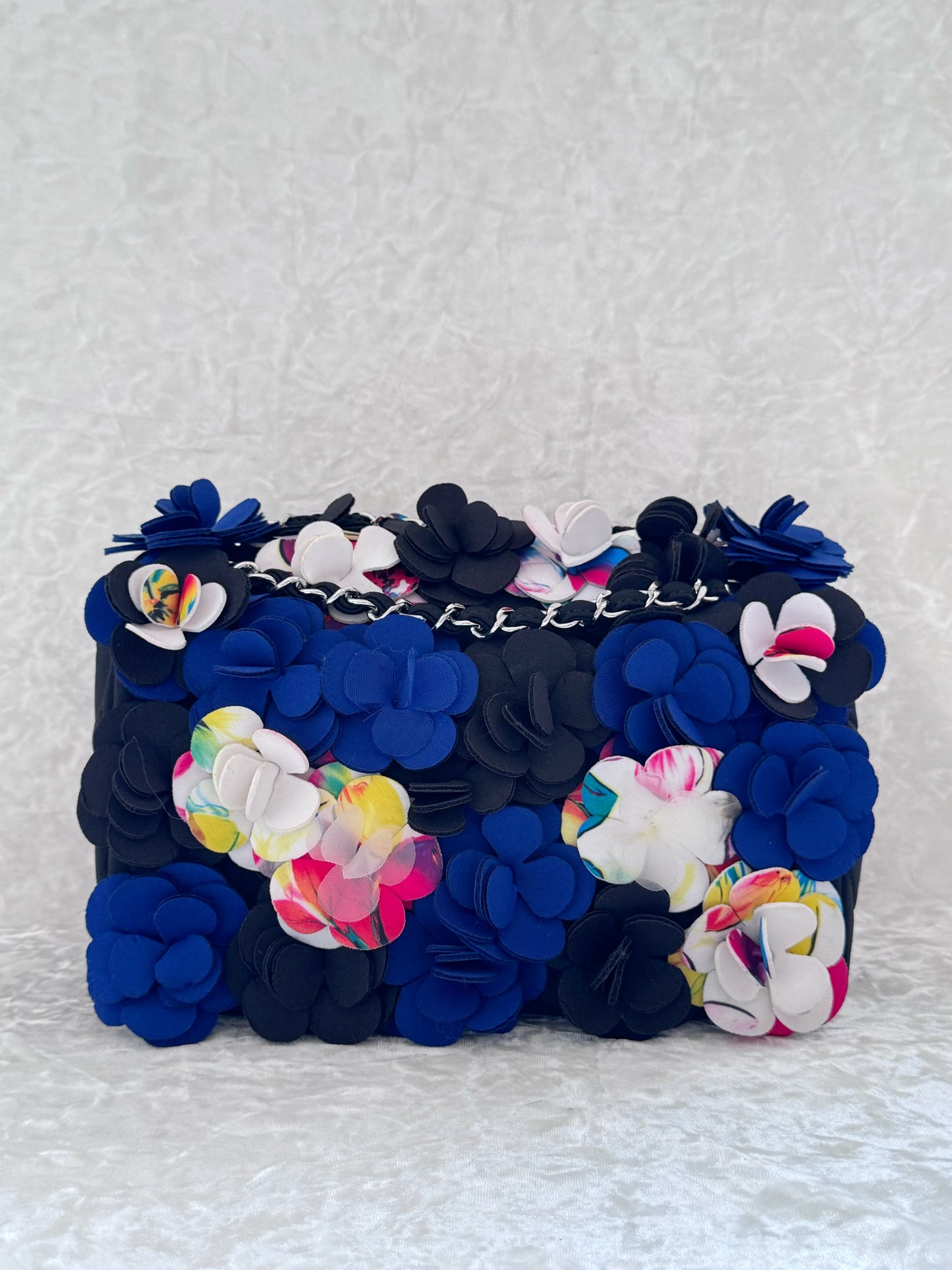 Chanel Resort 2015 Runway Neoprene Camelia Single Flap