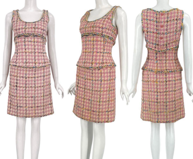 Vintage Chanel 1994P Pink Tweed Set