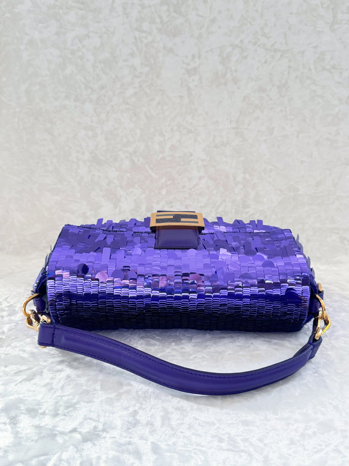 Fendi Re-Edition Purple Sequins Baguette