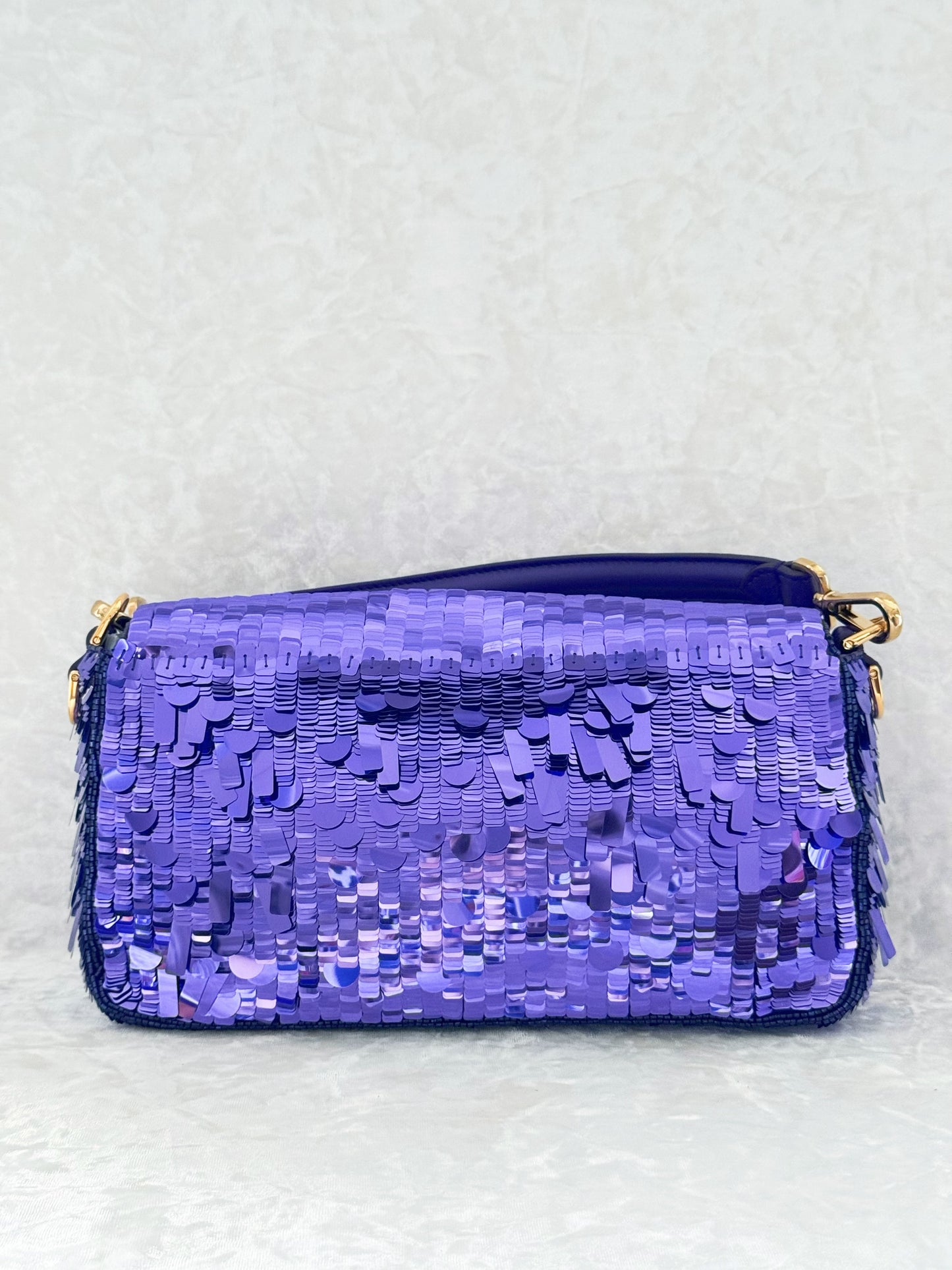 Fendi Re-Edition Purple Sequins Baguette