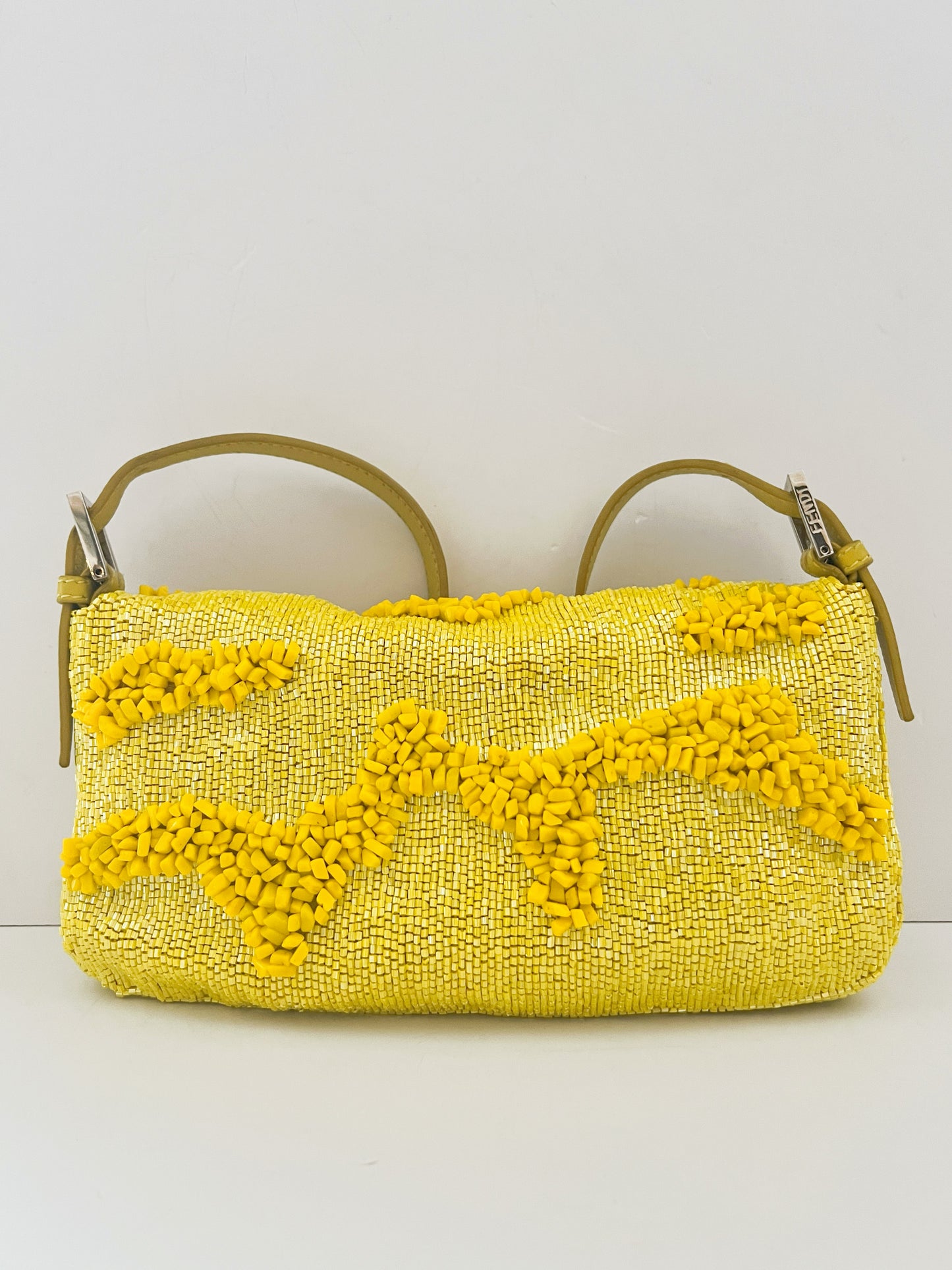 Fendi Yellow Beaded Baguette