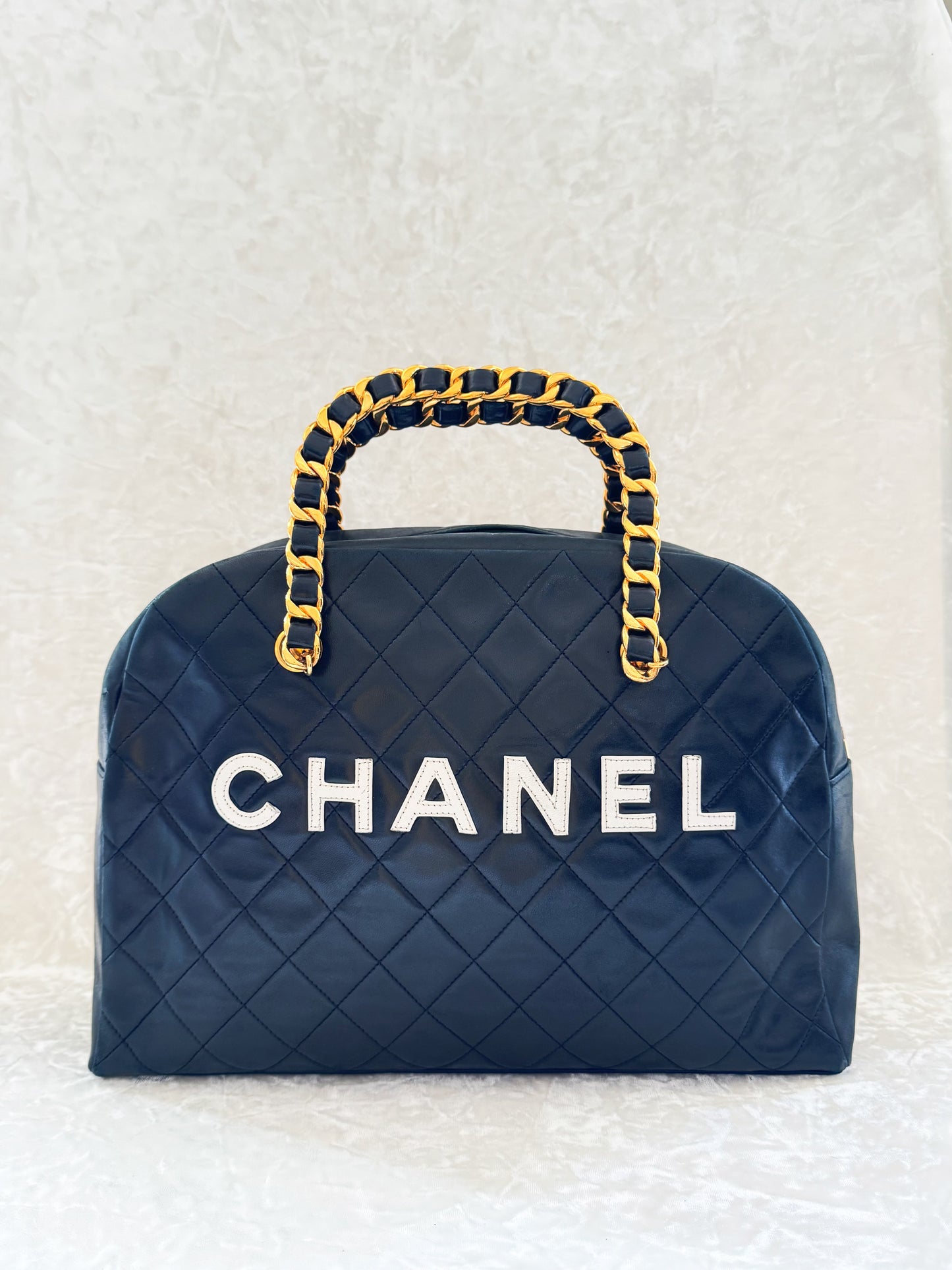 Vintage Chanel 1992 Logo Bowling Bag