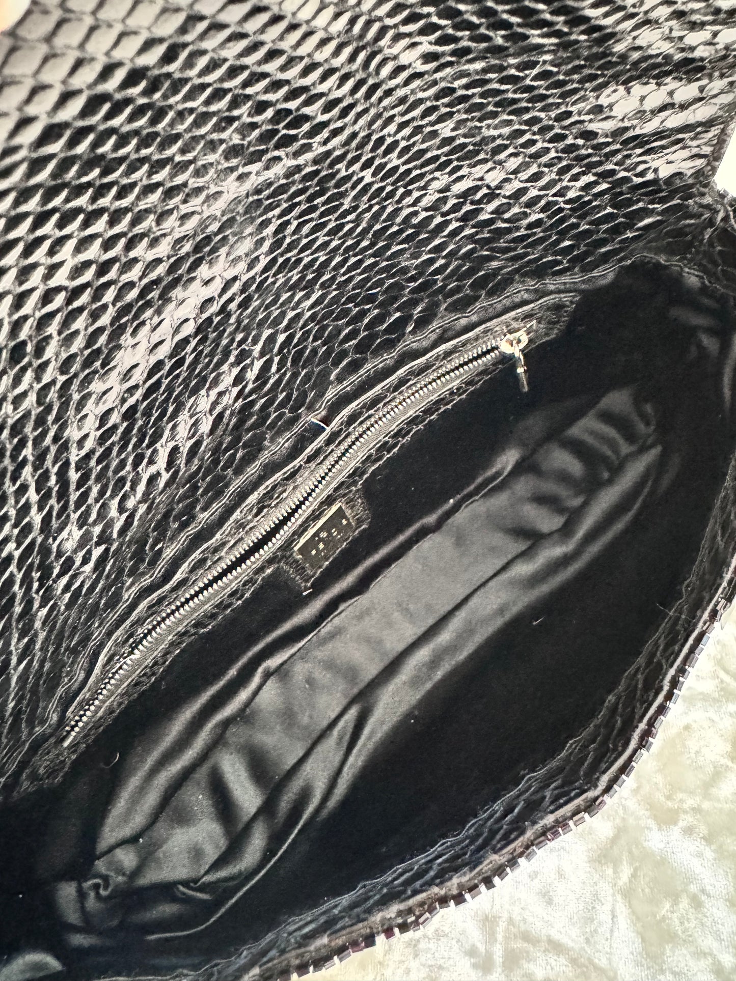 Fendi Black Sequins Baguette