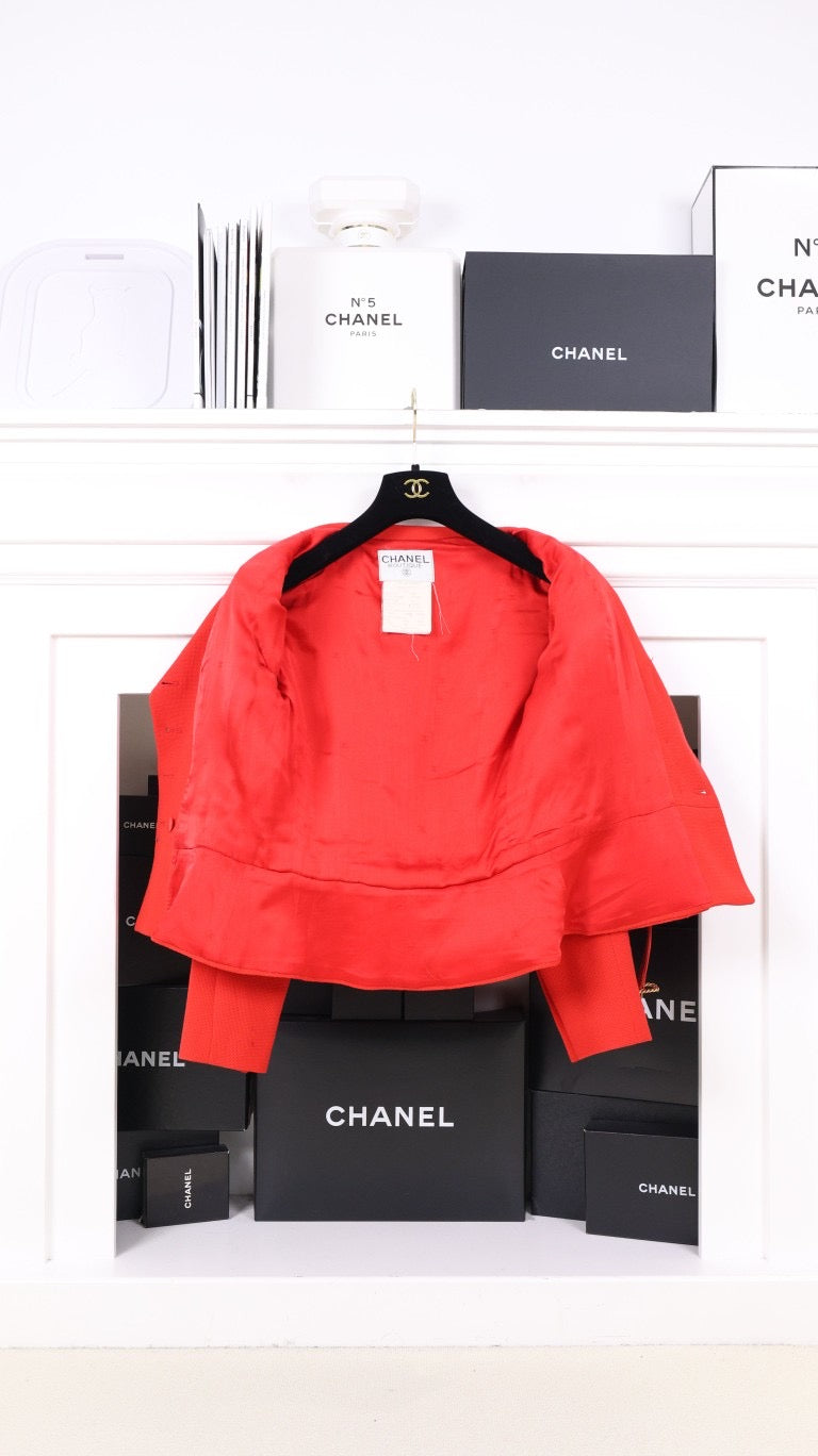 Vintage Chanel 95P Runway Red Tweed Set