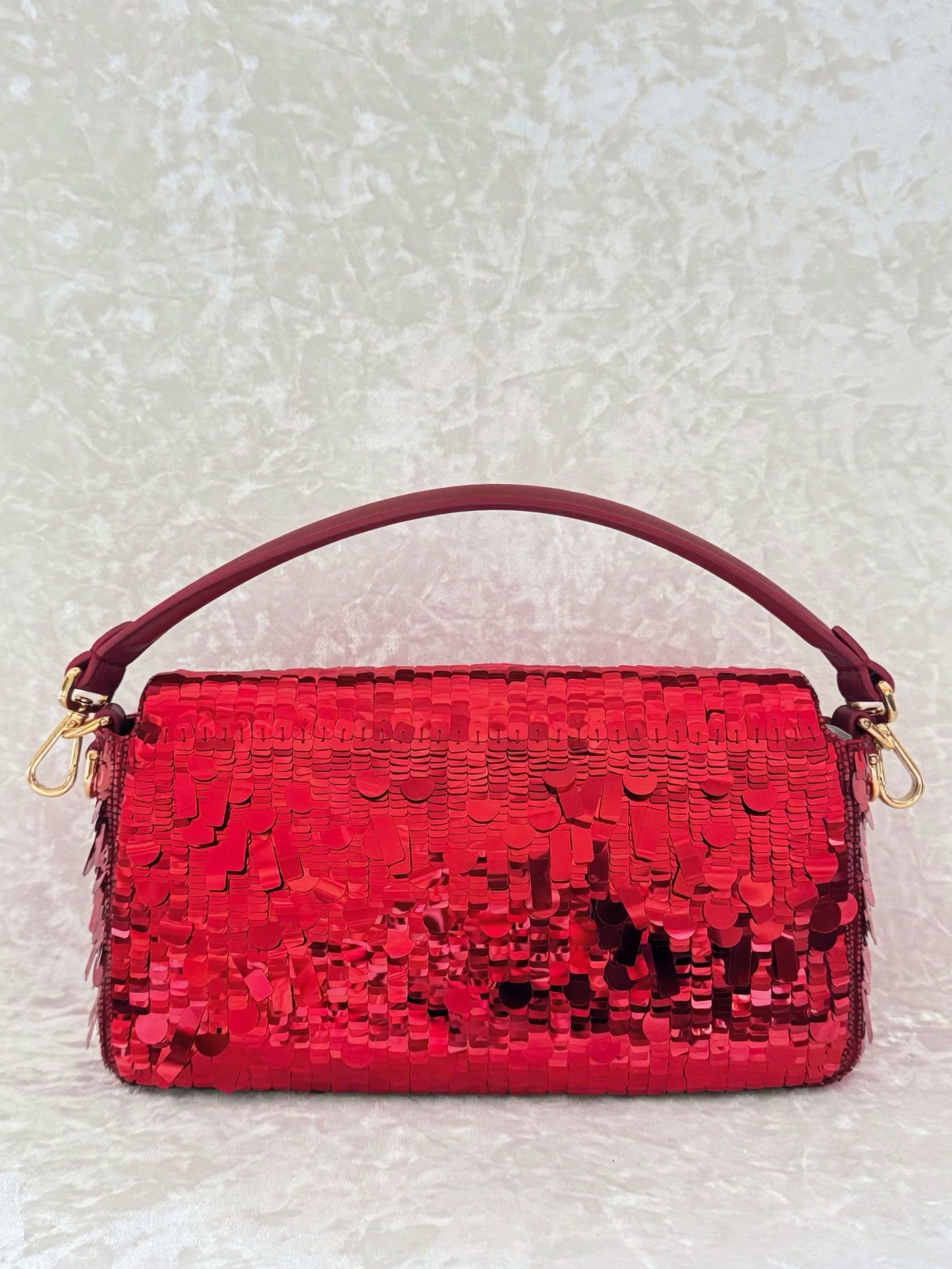 Fendi Re-Edition Red Sequins Baguette