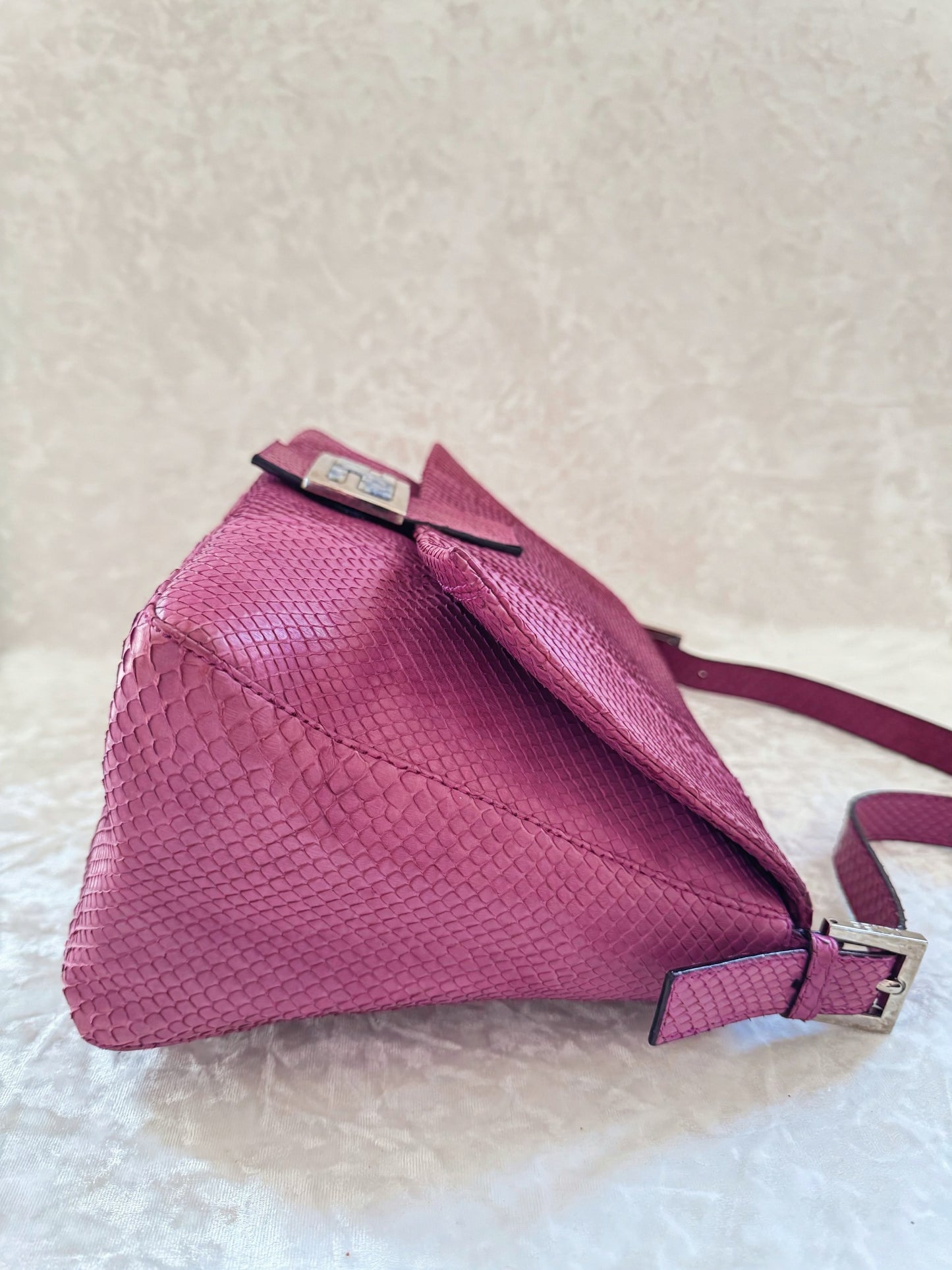 Fendi Dusty Rose Python Mamma Baguette