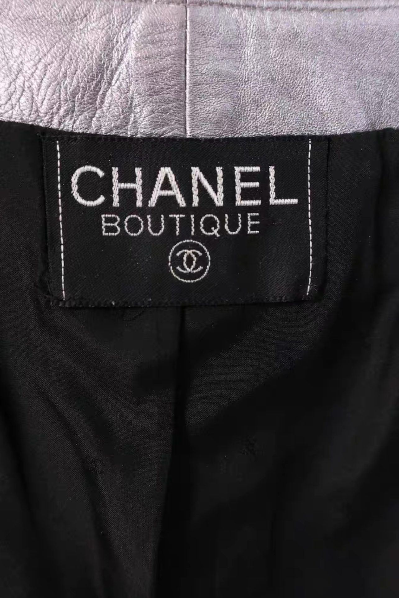 Vintage Chanel 94A Sliver Leather Vest