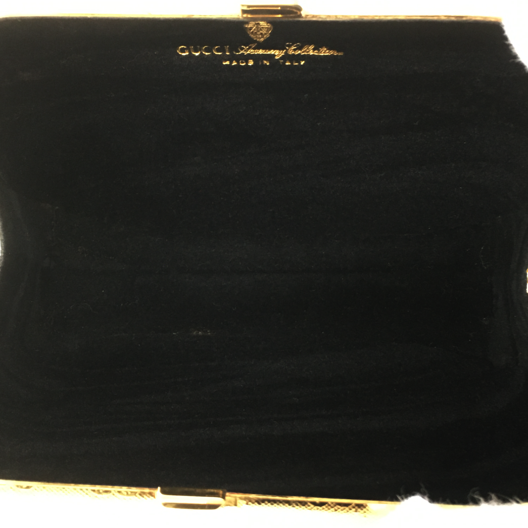 GUCCI GG Logo Gold Metal Clutch