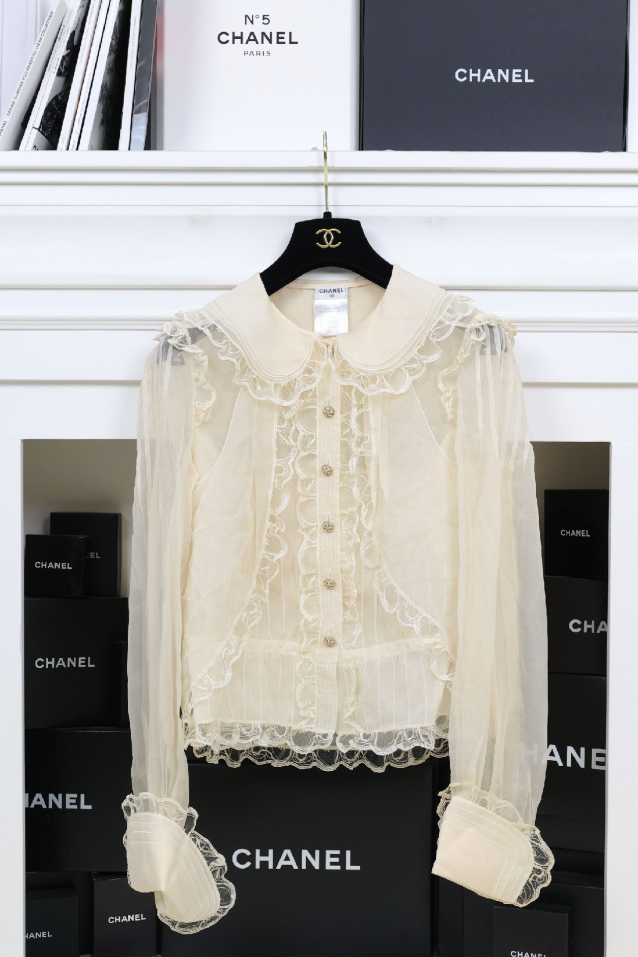 Chanel 08A Lace Detailed Blouse